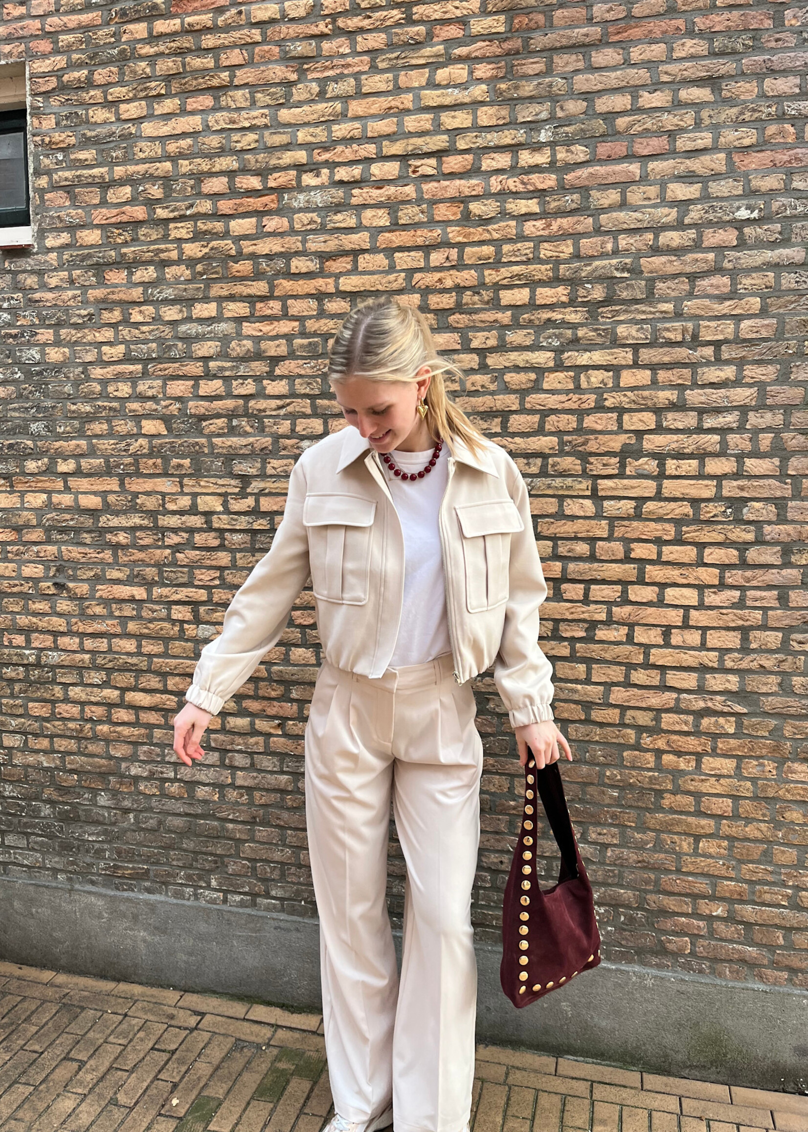 Flo Boutique Broek Veerle Beige