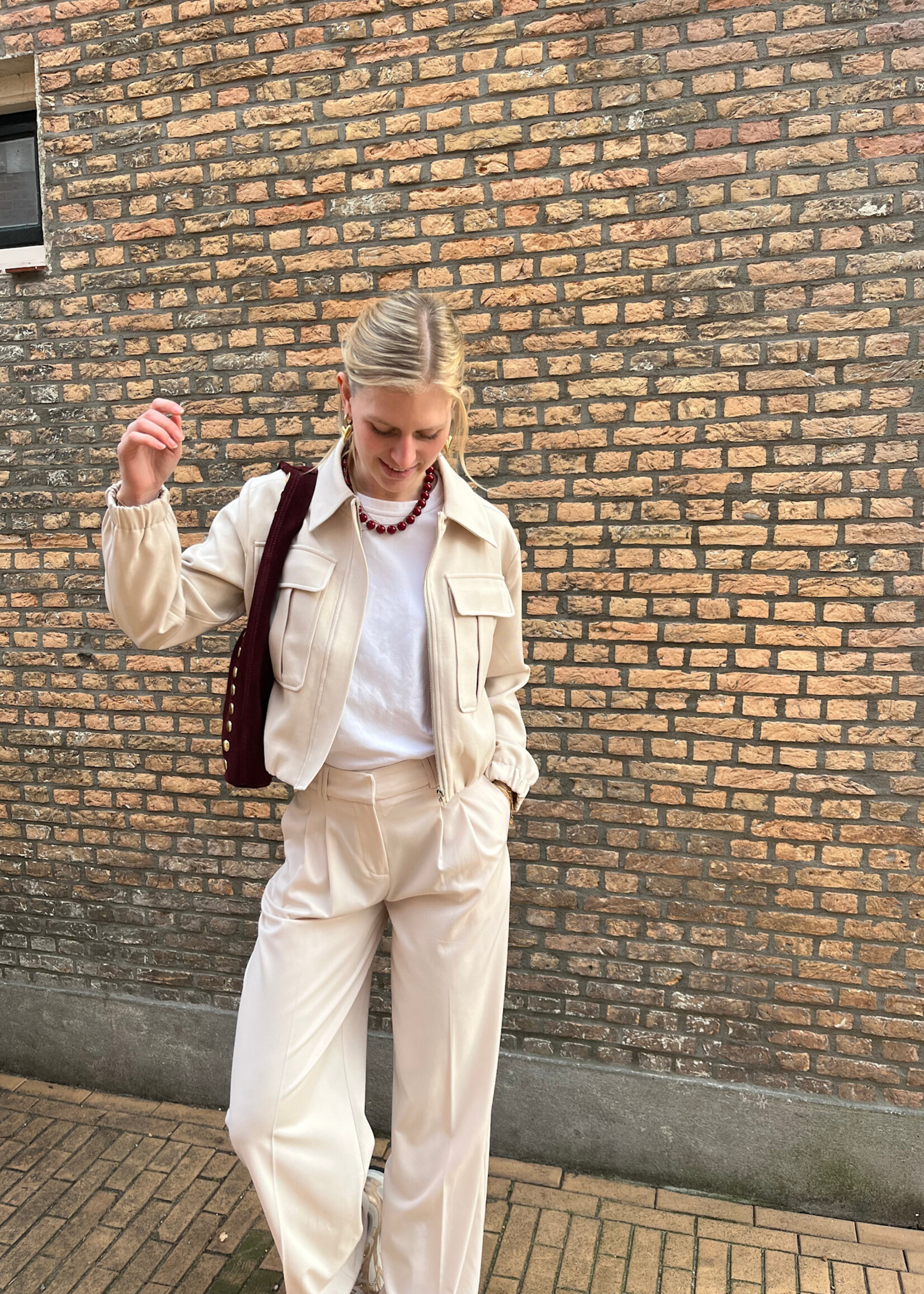 Flo Boutique Broek Veerle Beige