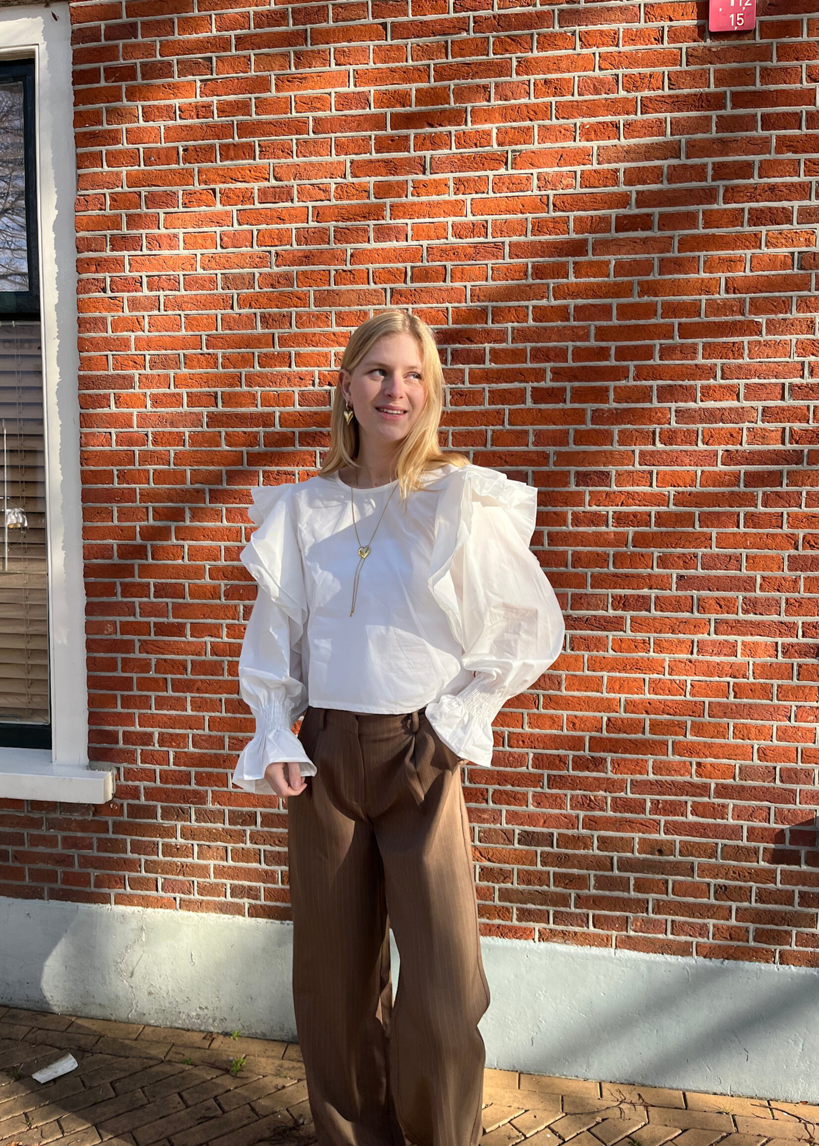 Flo Boutique Blouse Pien White