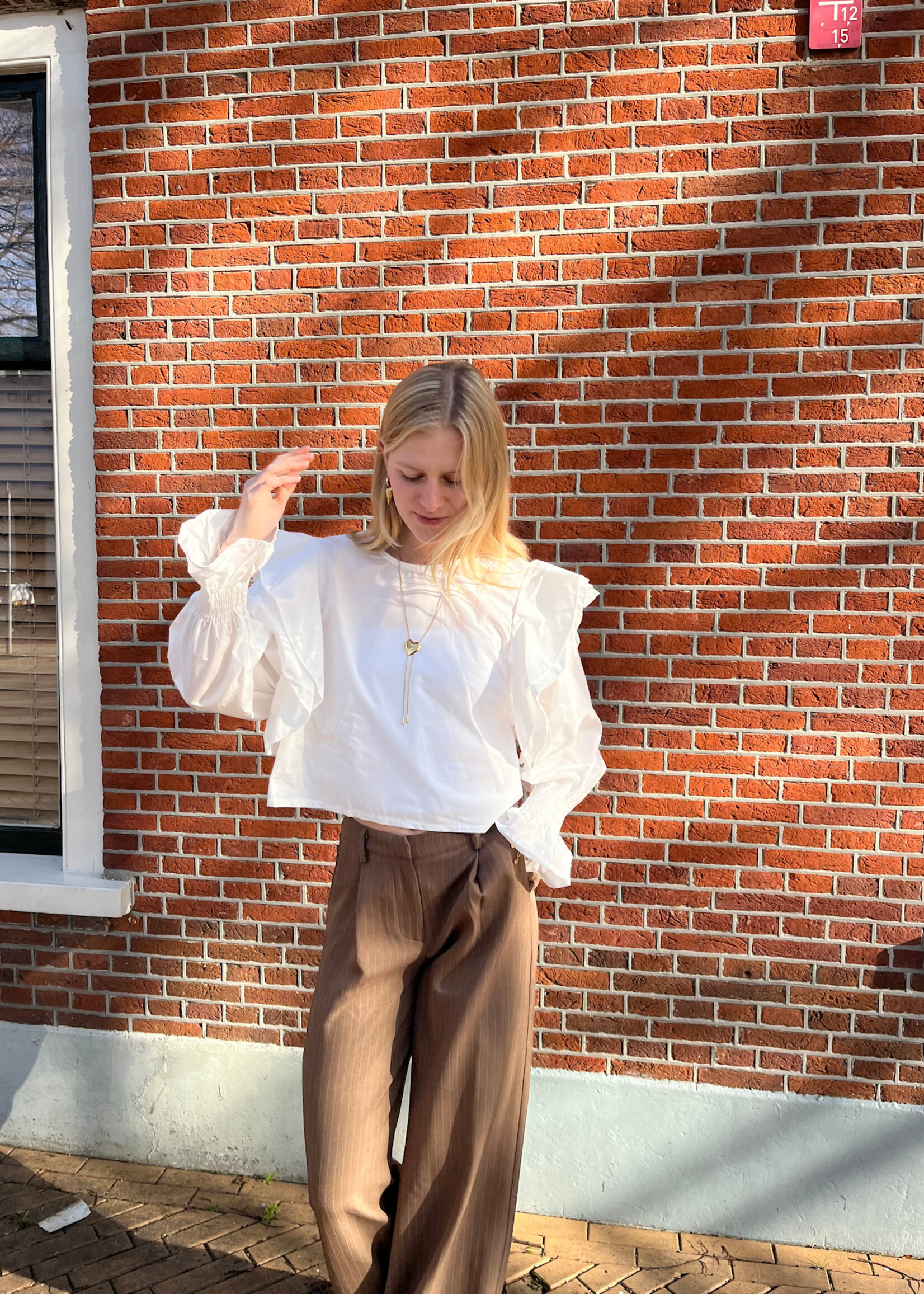 Flo Boutique Blouse Pien White