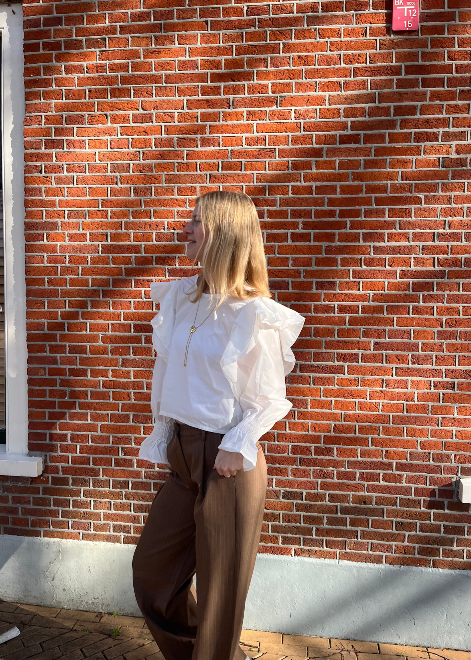 Flo Boutique Blouse Pien White