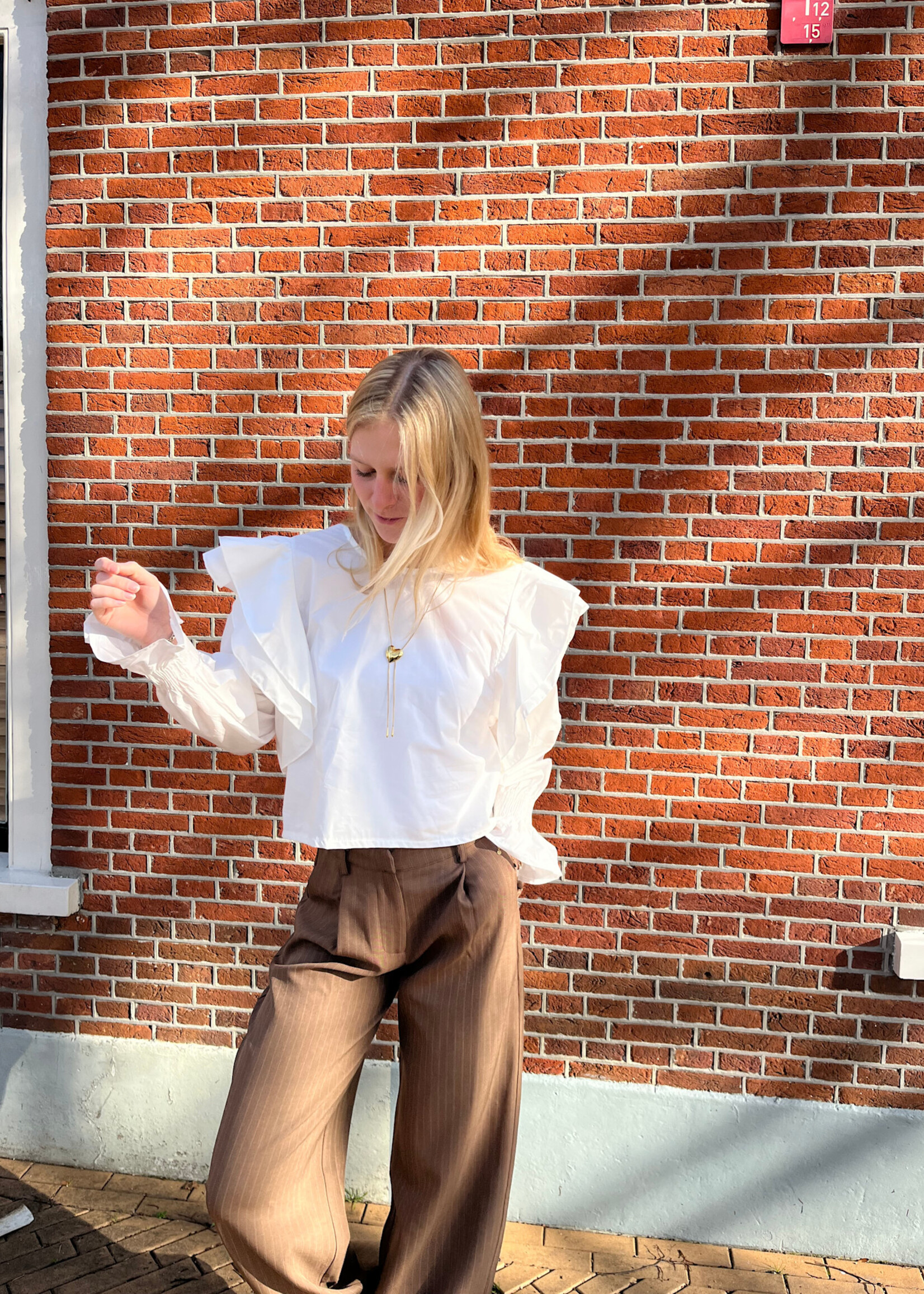 Flo Boutique Blouse Pien White