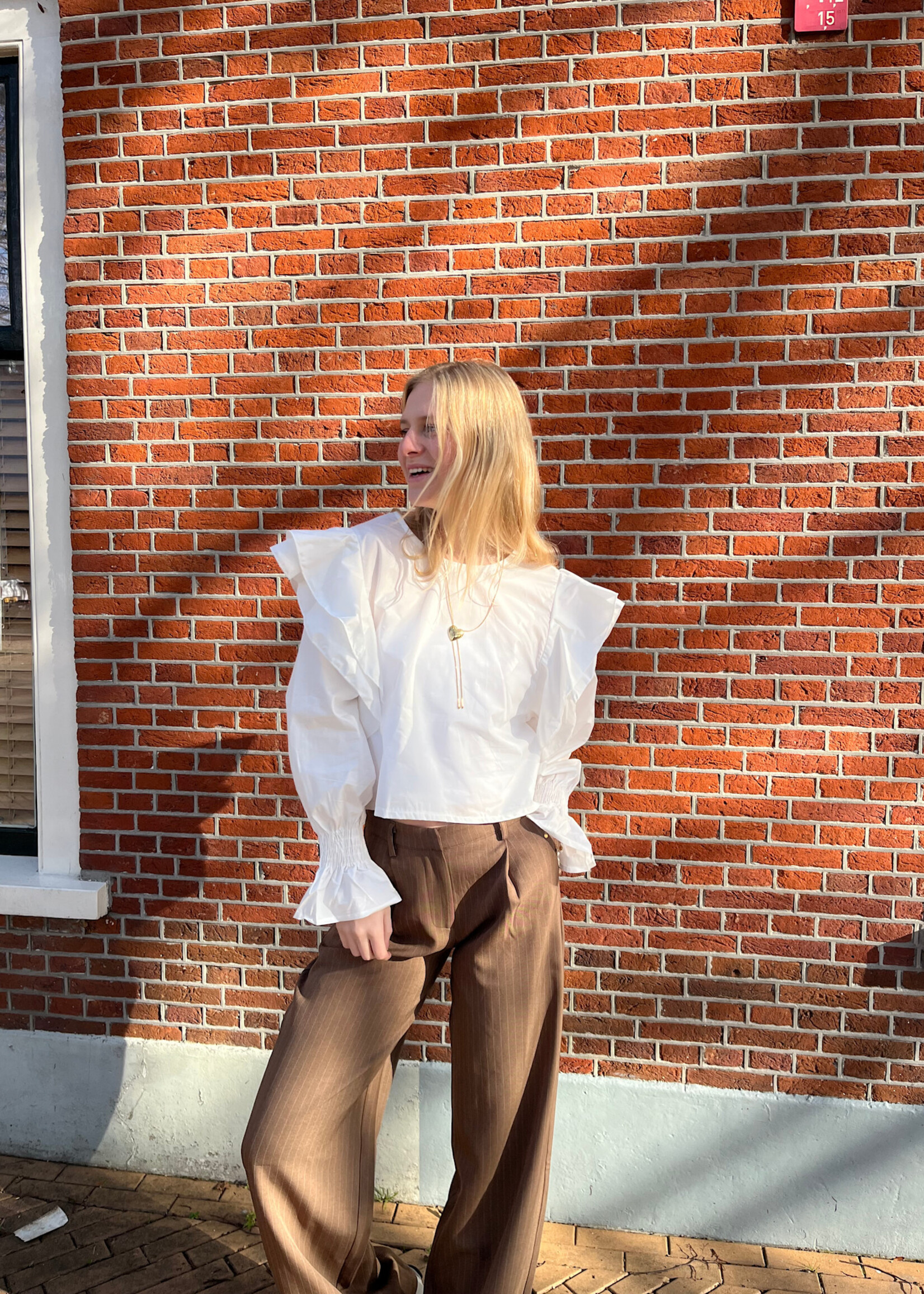 Flo Boutique Blouse Pien White