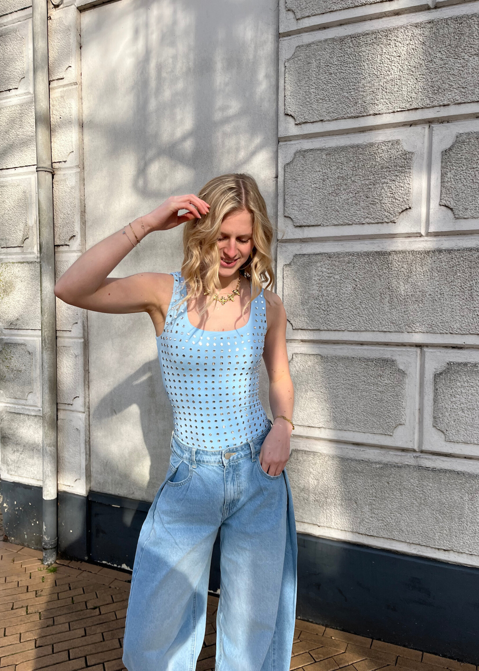 Flo Boutique Body Velite Studs Light Blue