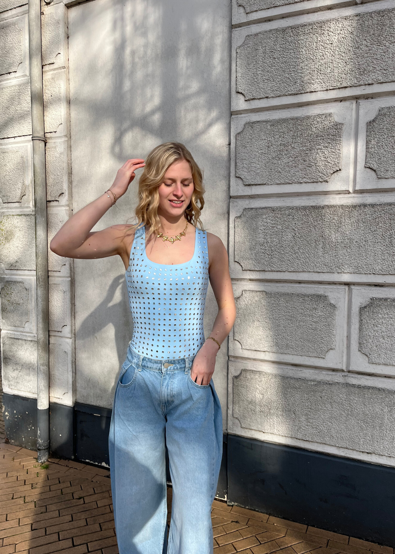 Flo Boutique Body Velite Studs Light Blue