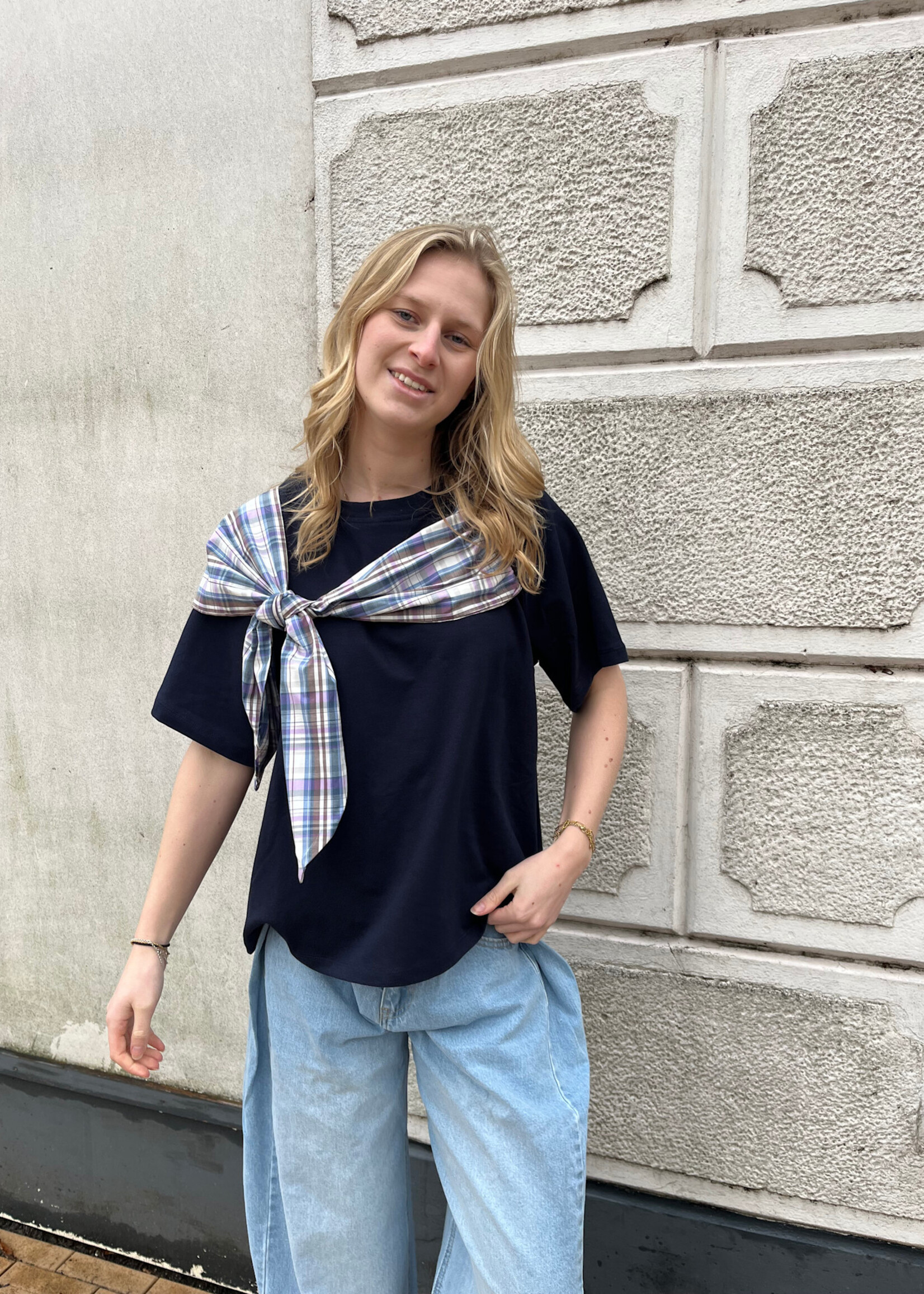 Flo Boutique Bow Tee Ruby Navy