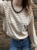 Flo Boutique Longsleeve Teun Stripe Beige/Brown