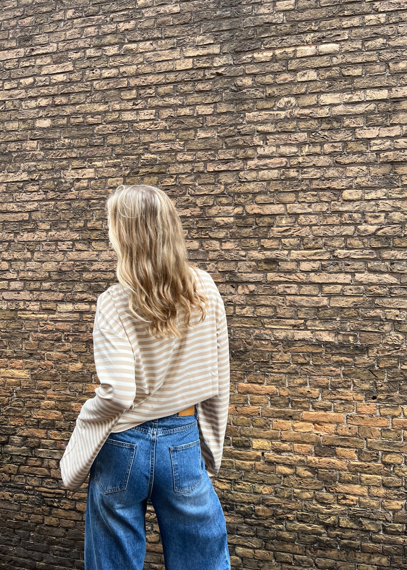 Flo Boutique Longsleeve Teun Stripe Beige/Brown