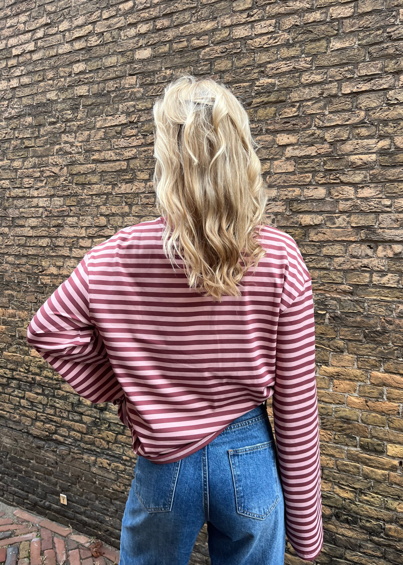 Flo Boutique Longsleeve Teun Stripe Pink/Red