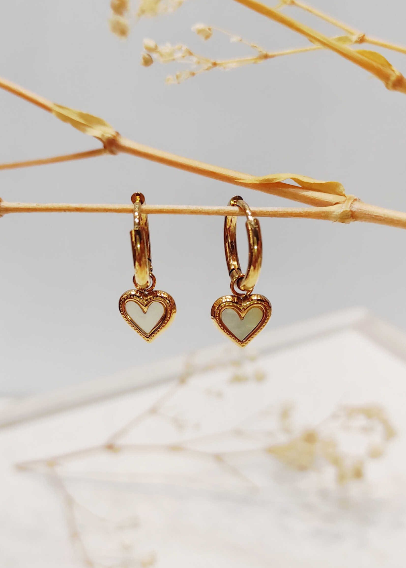 Flo Boutique Oorbellen Pearly Heart