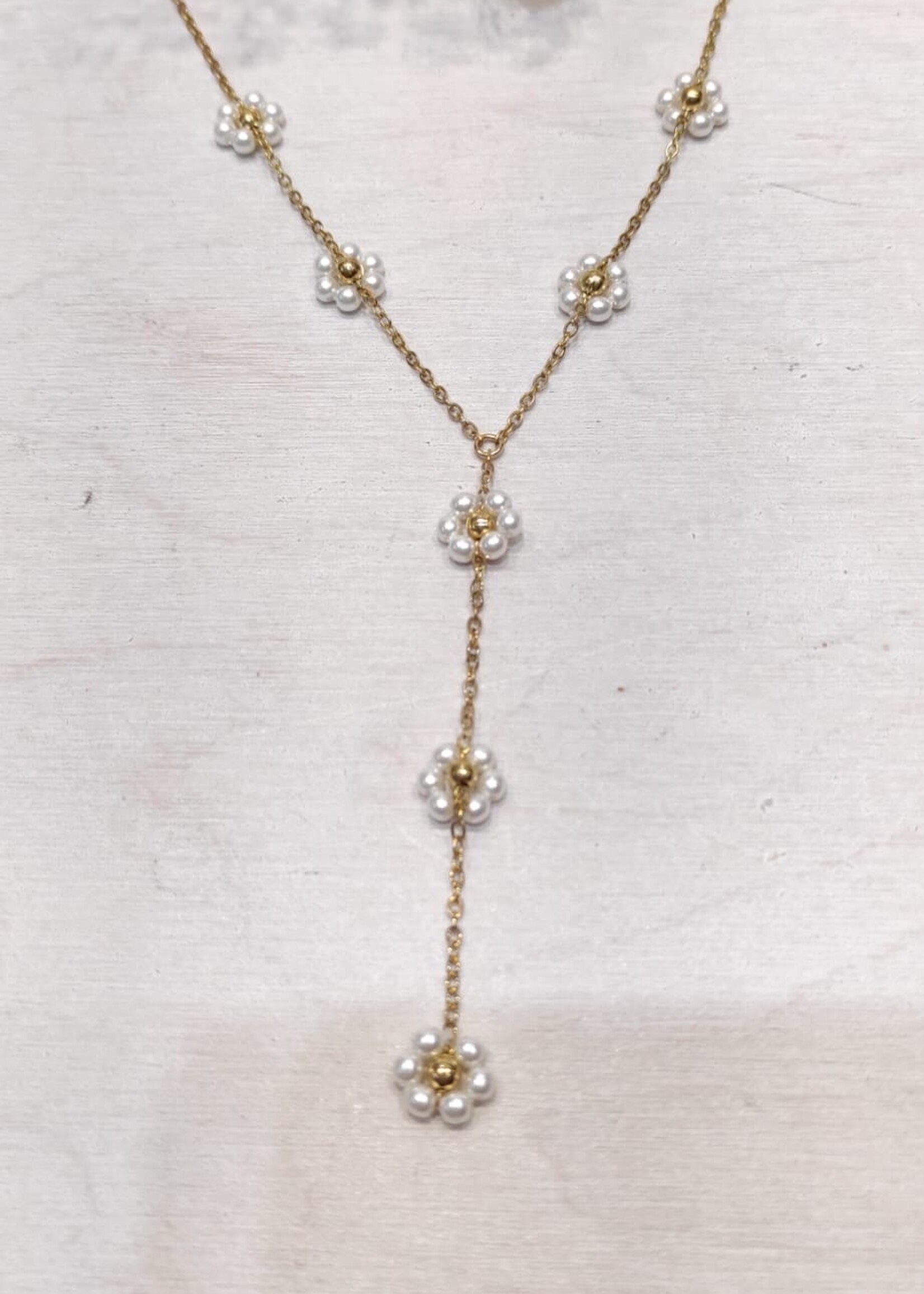Flo Boutique Ketting Long Pearly Flower