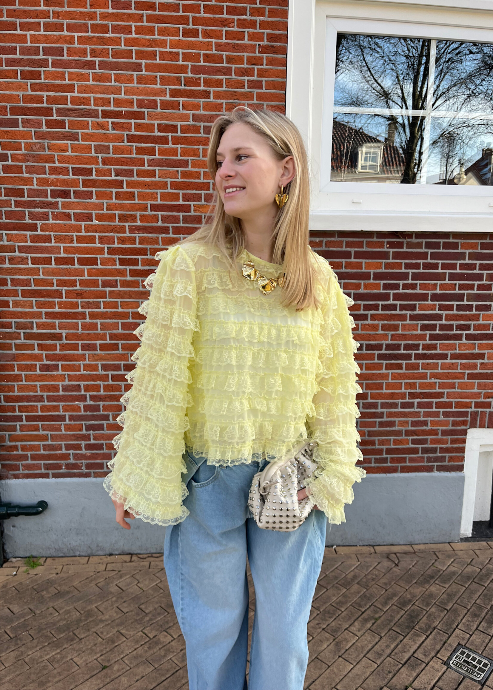 Flo Boutique Clutch Nola Studs Beige