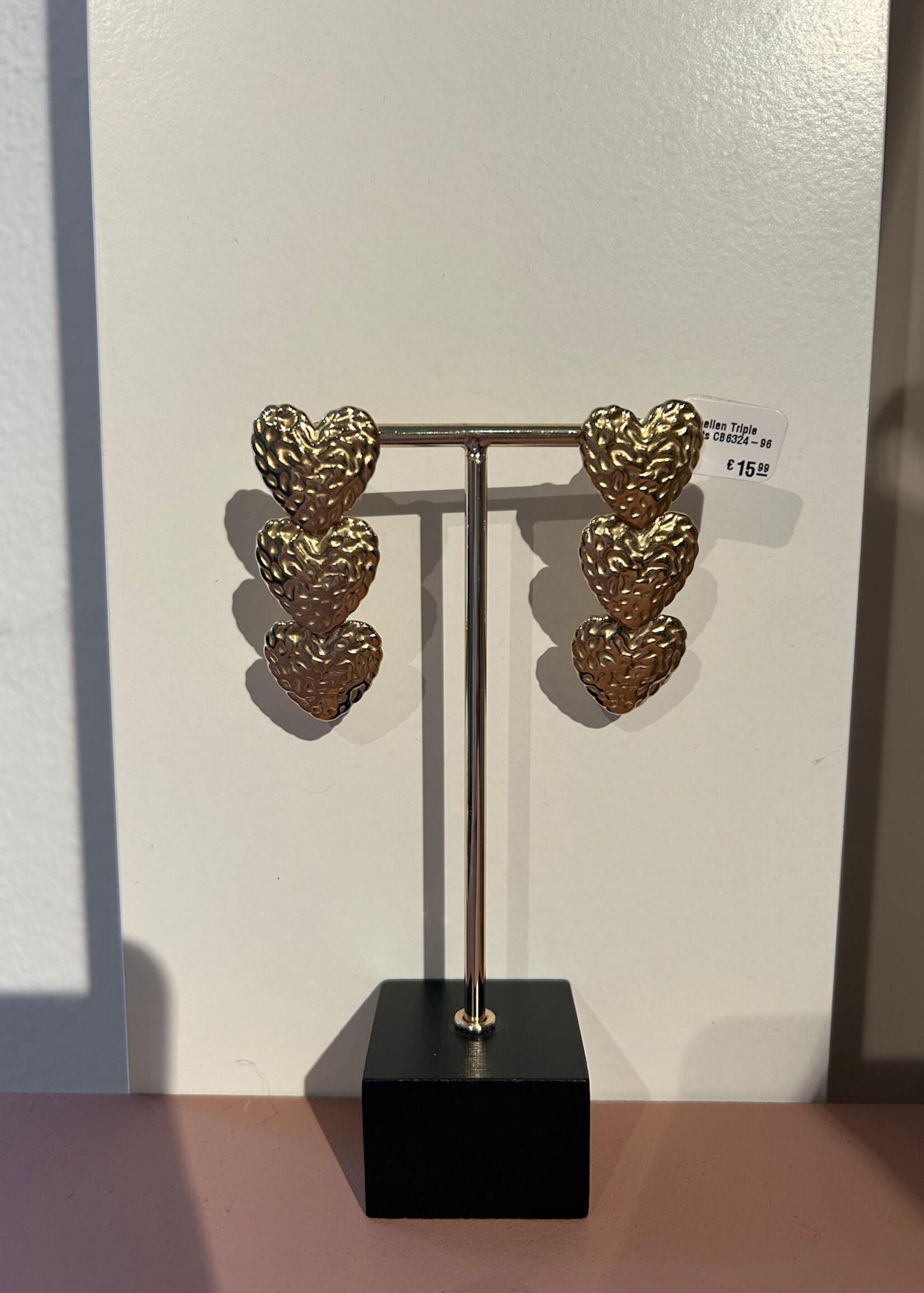 Flo Boutique Oorbellen Triple Hearts