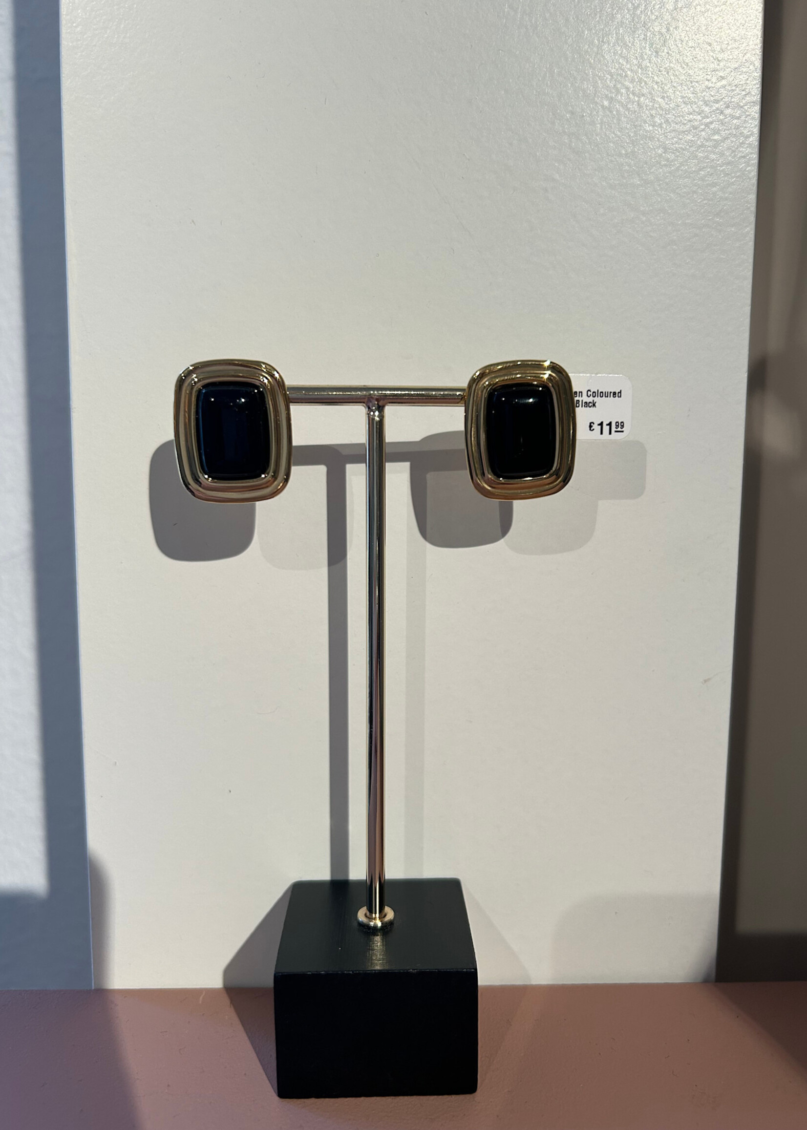 Flo Boutique Oorbellen Coloured Square Black