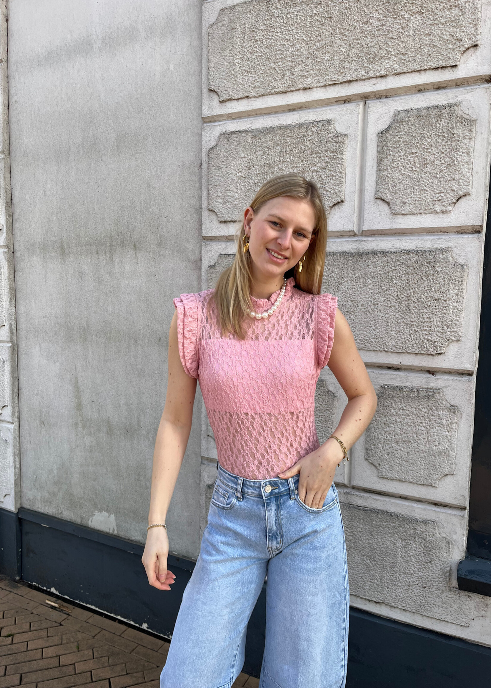 Flo Boutique Kanten Body Jade Pink