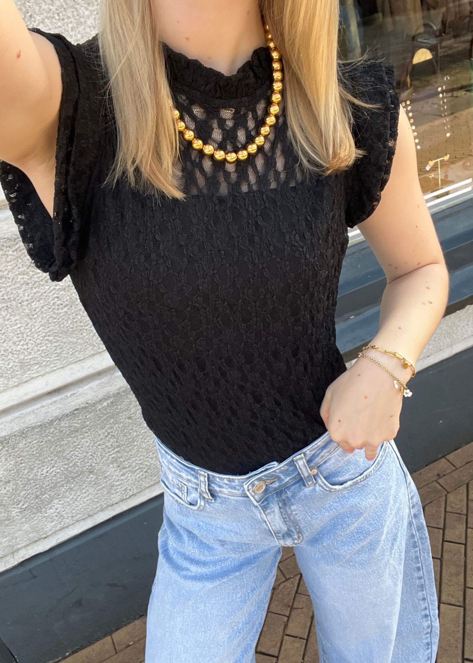 Flo Boutique Kanten Body Jade Black