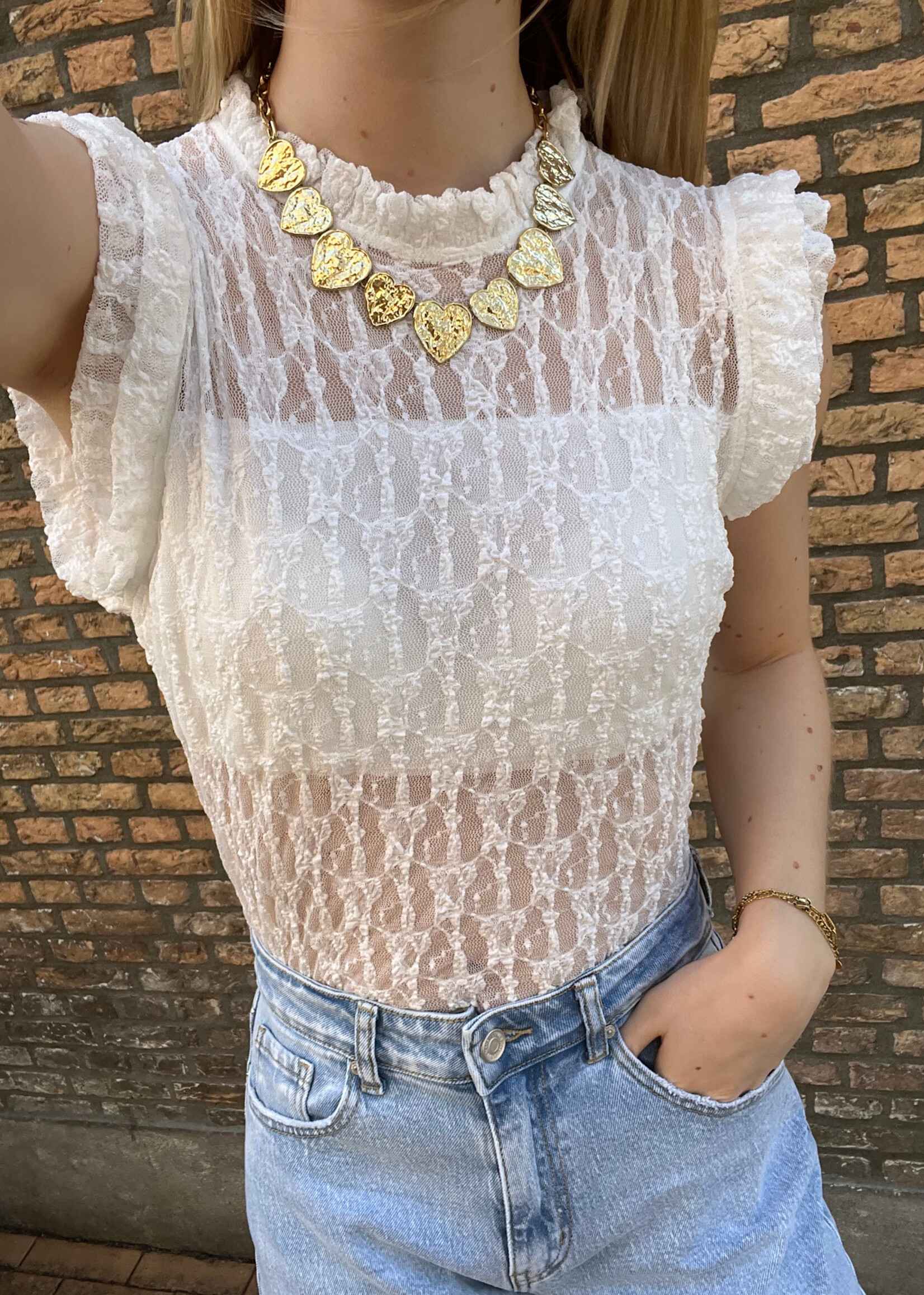 Flo Boutique Kanten Body Jade White