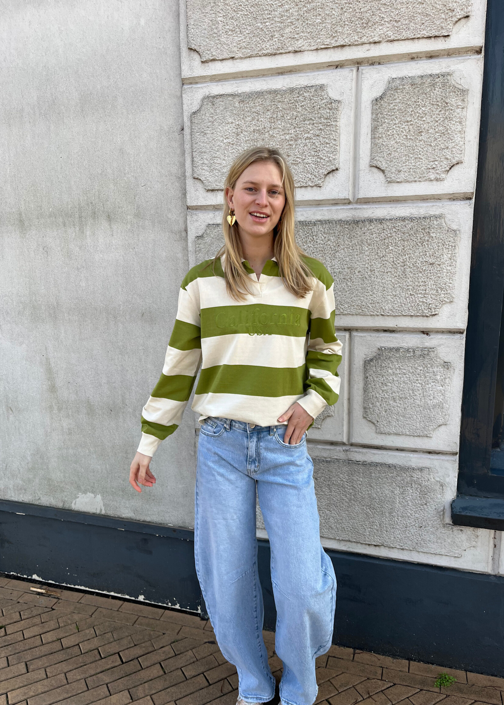 Flo Boutique Polo Kyra Green/Beige