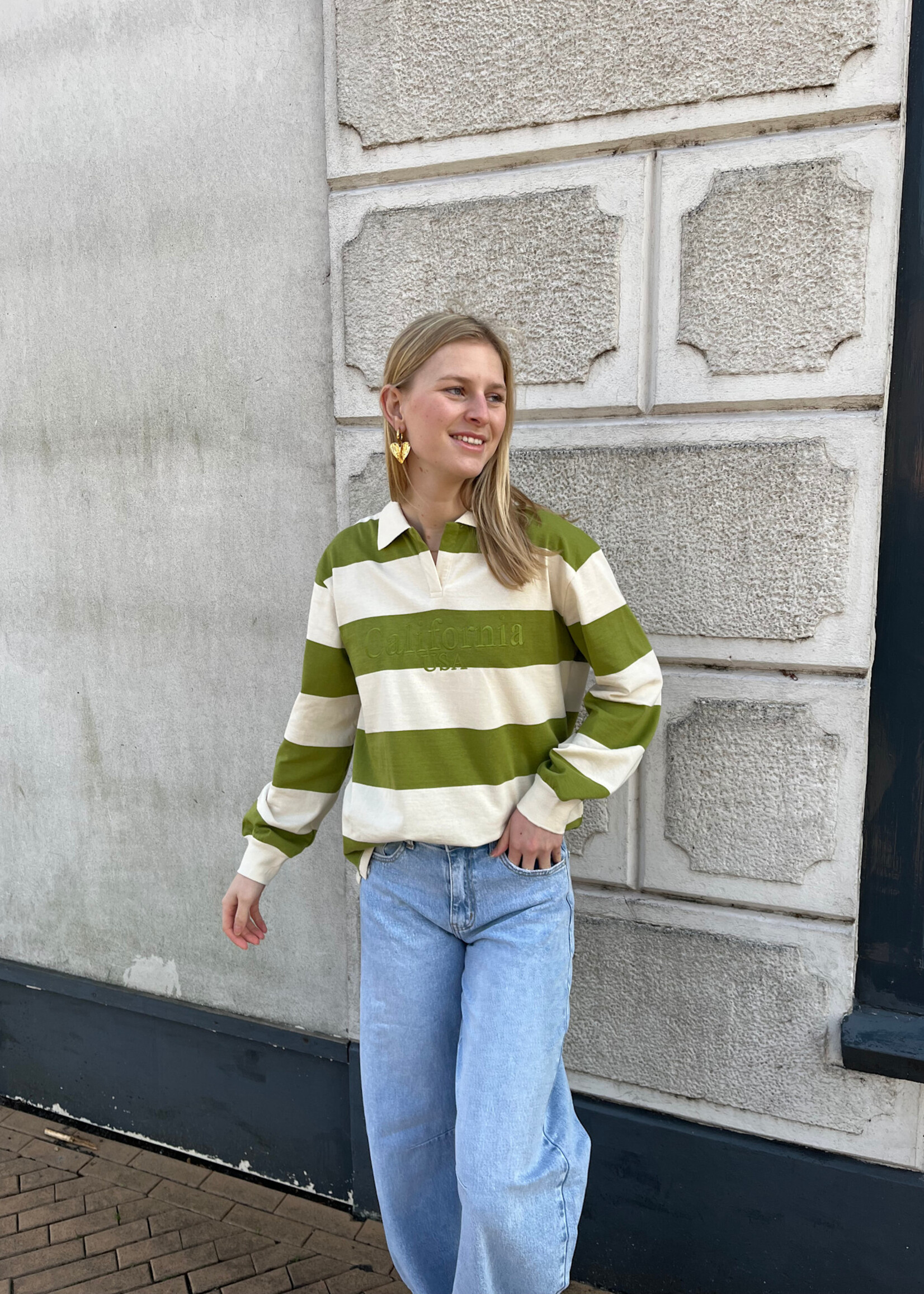 Flo Boutique Polo Kyra Green/Beige