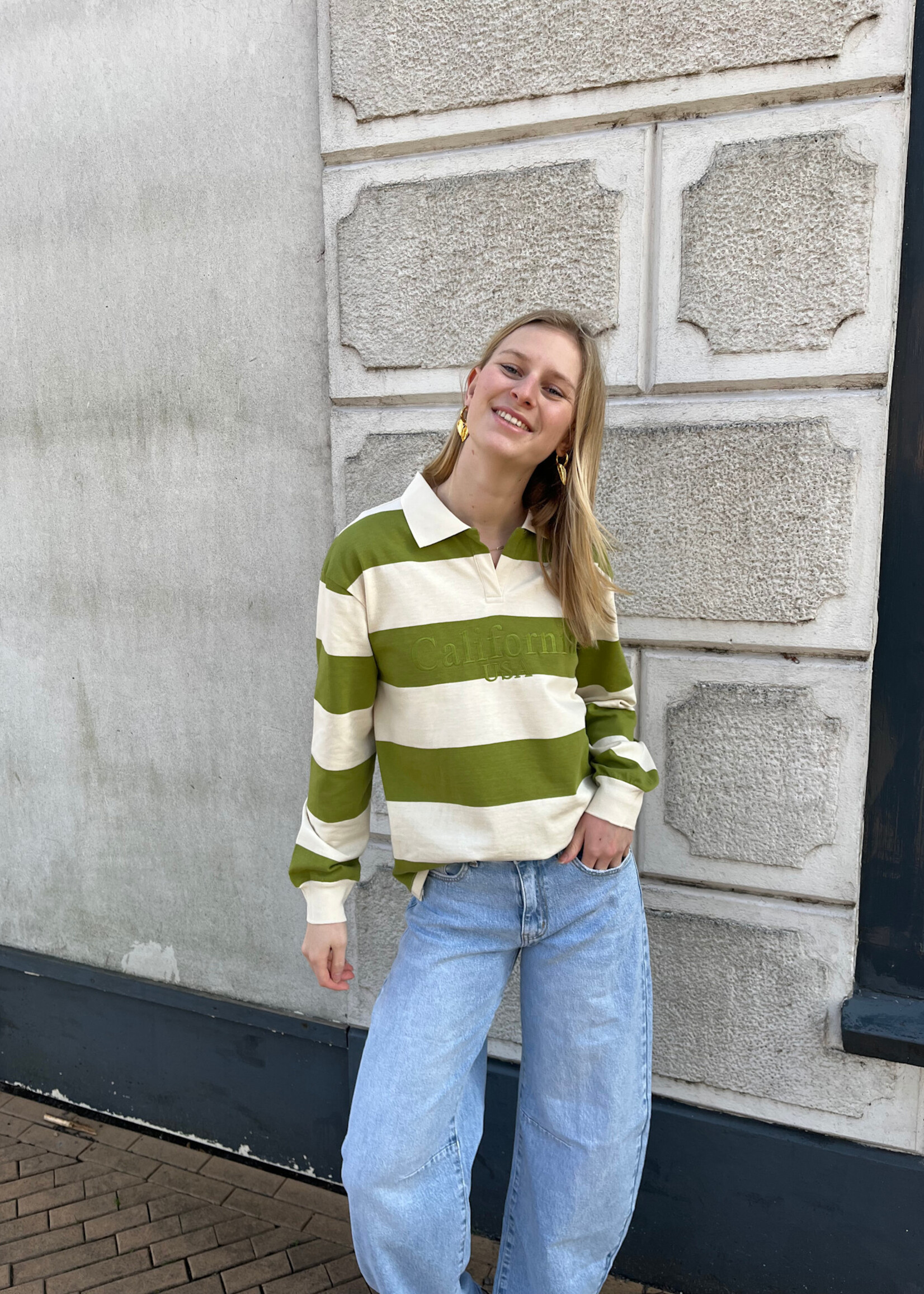 Flo Boutique Polo Kyra Green/Beige