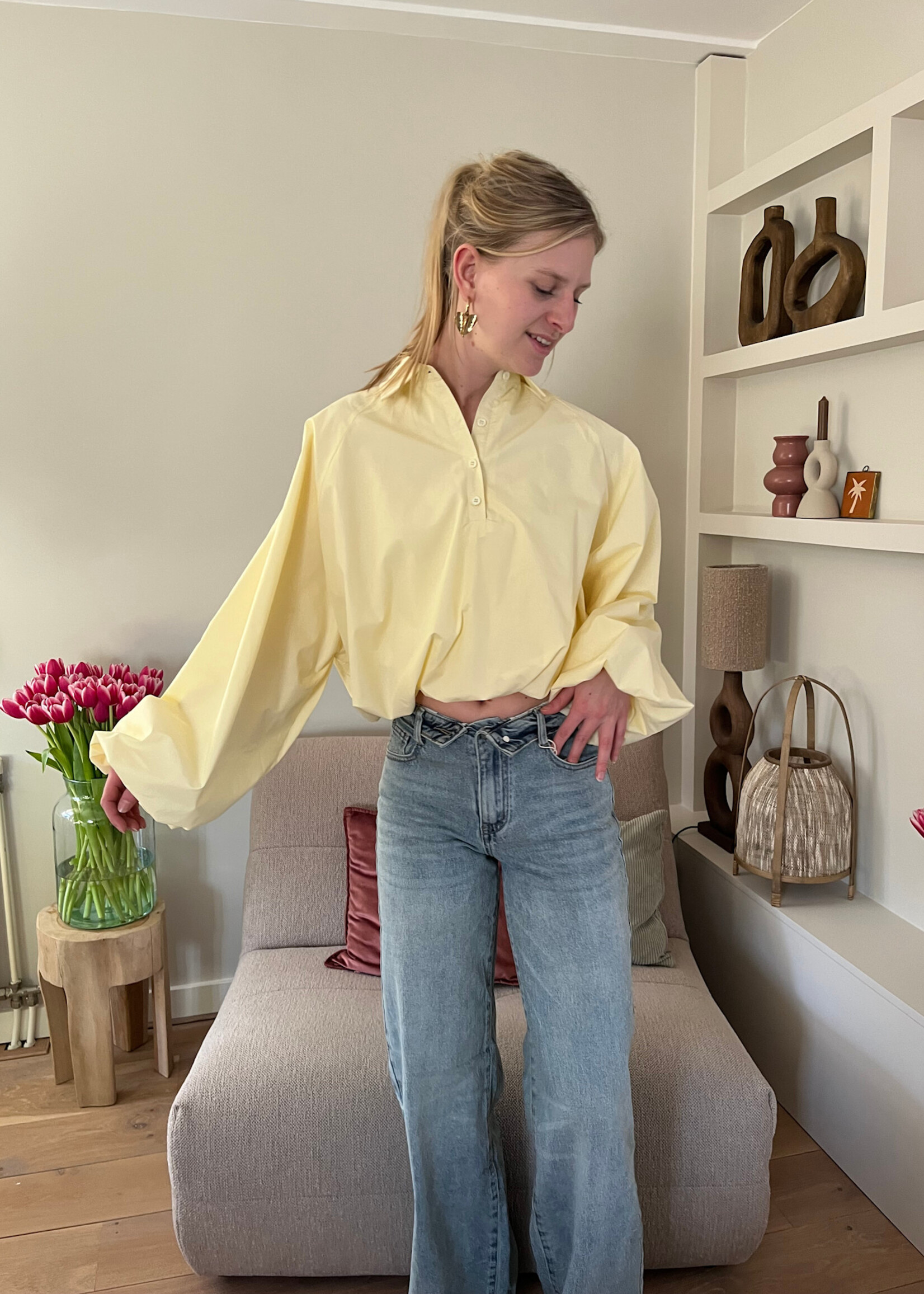 Flo Boutique Wide leg jeans Ivy Blue Pliée (tall)