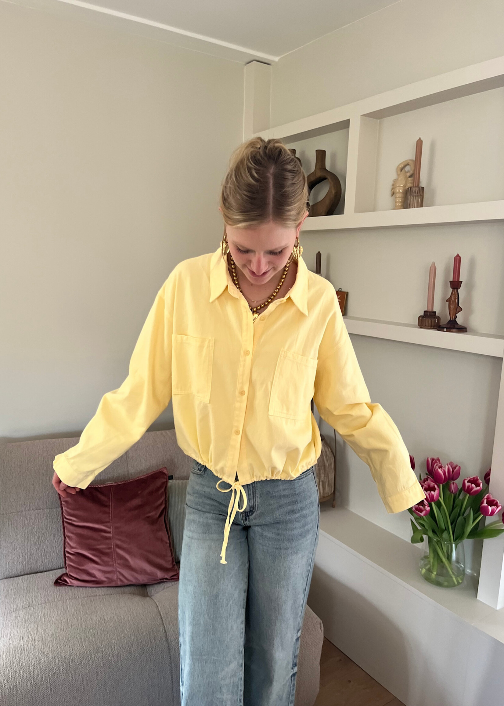 Flo Boutique Spijkerblouse Bodil Yellow