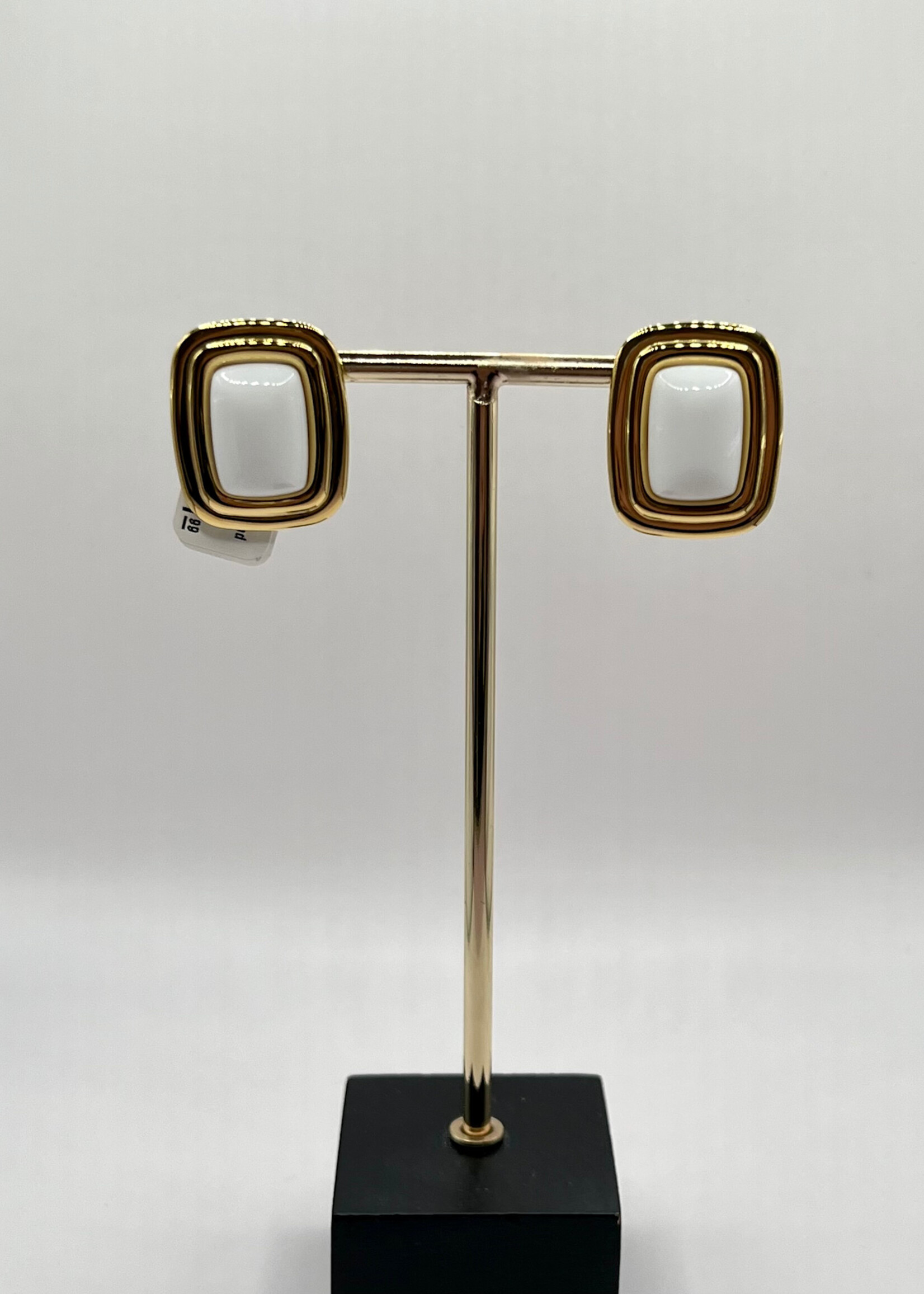 Flo Boutique Oorbellen Coloured Square White