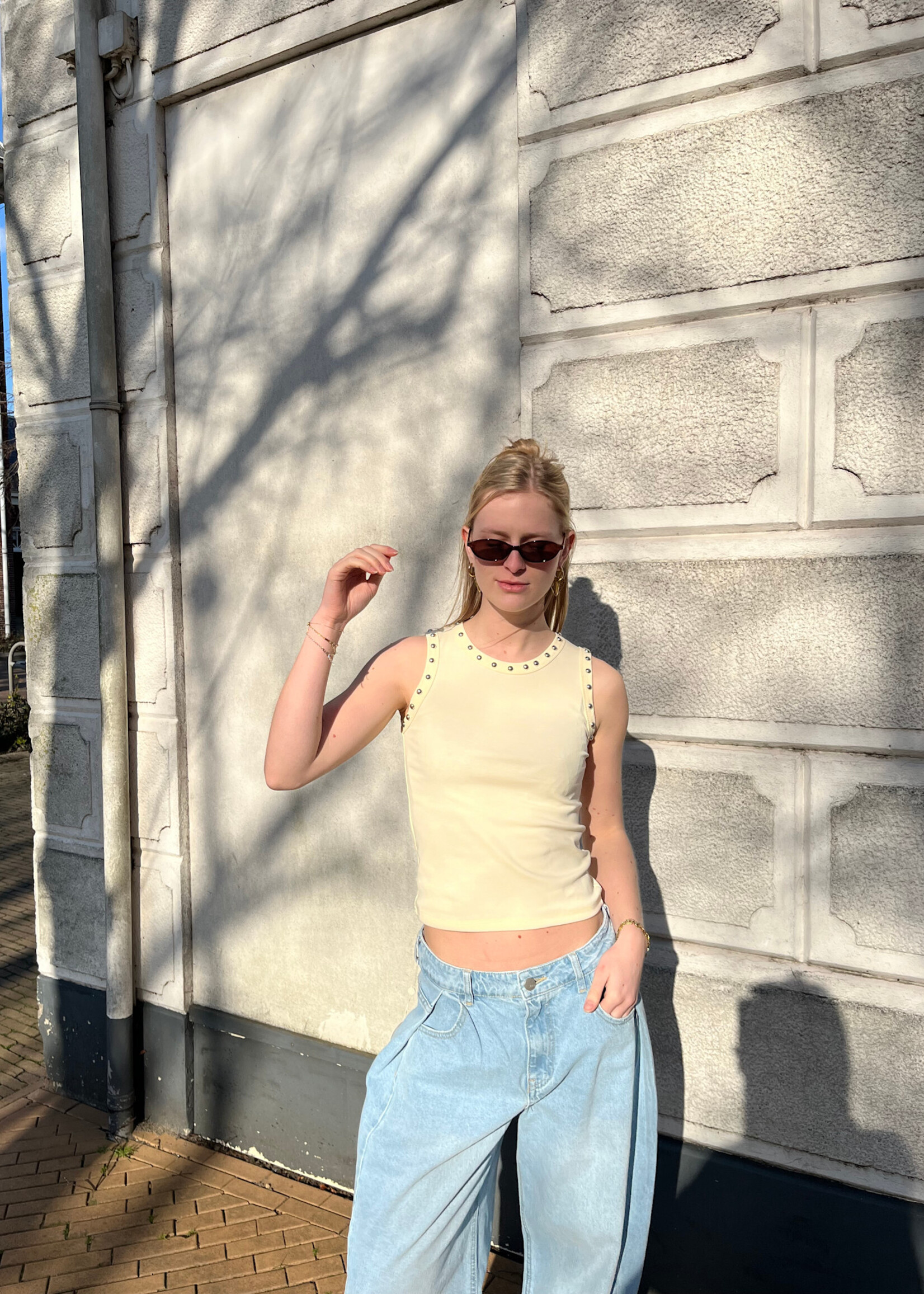 Flo Boutique Top Studs Jenna Yellow