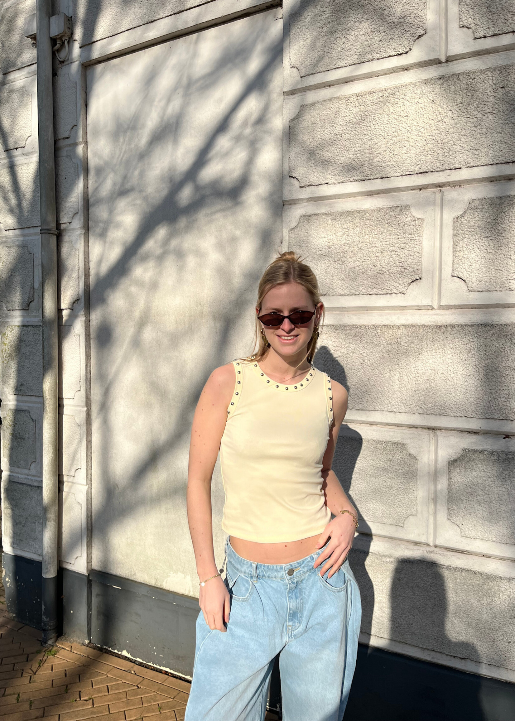 Flo Boutique Top Studs Jenna Yellow