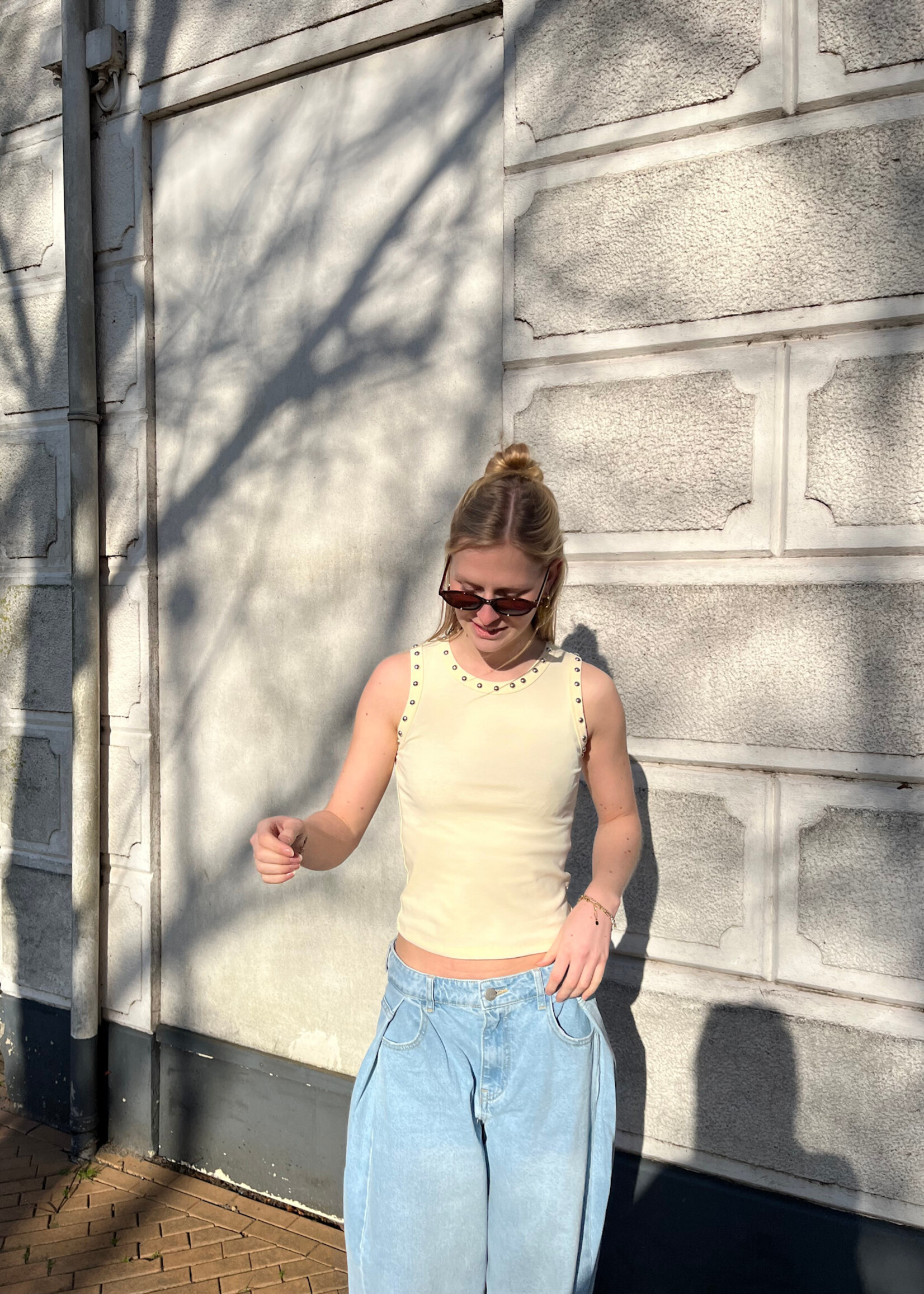 Flo Boutique Top Studs Jenna Yellow