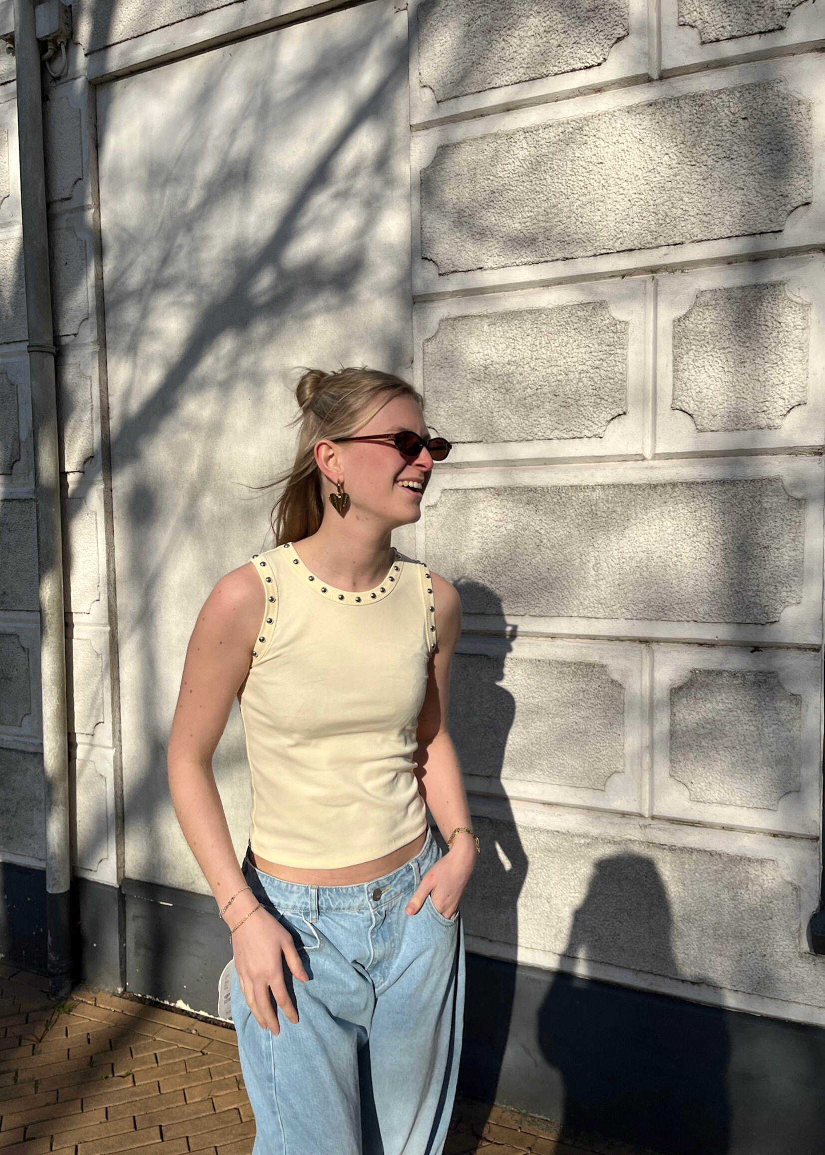 Flo Boutique Top Studs Jenna Yellow