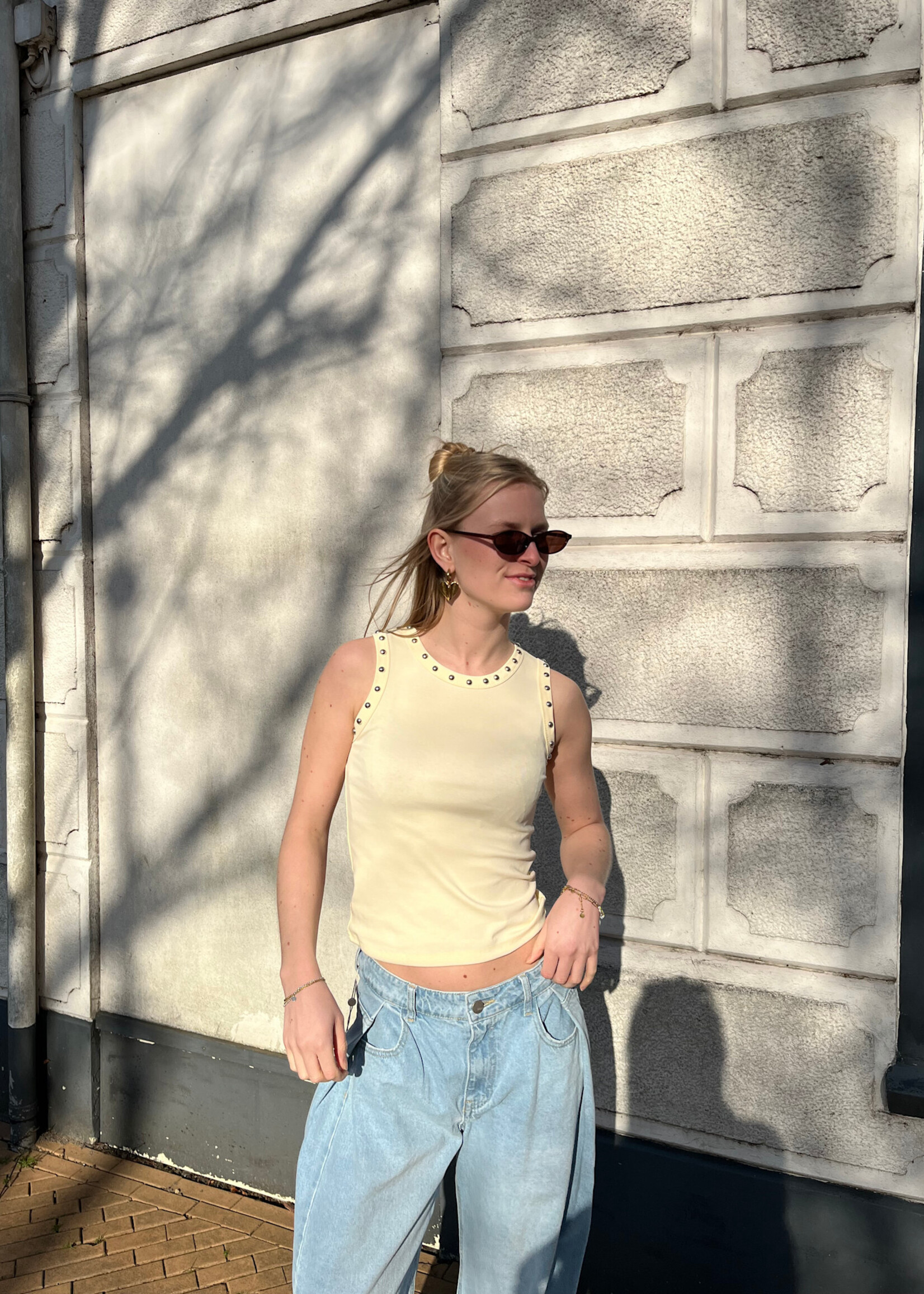 Flo Boutique Top Studs Jenna Yellow