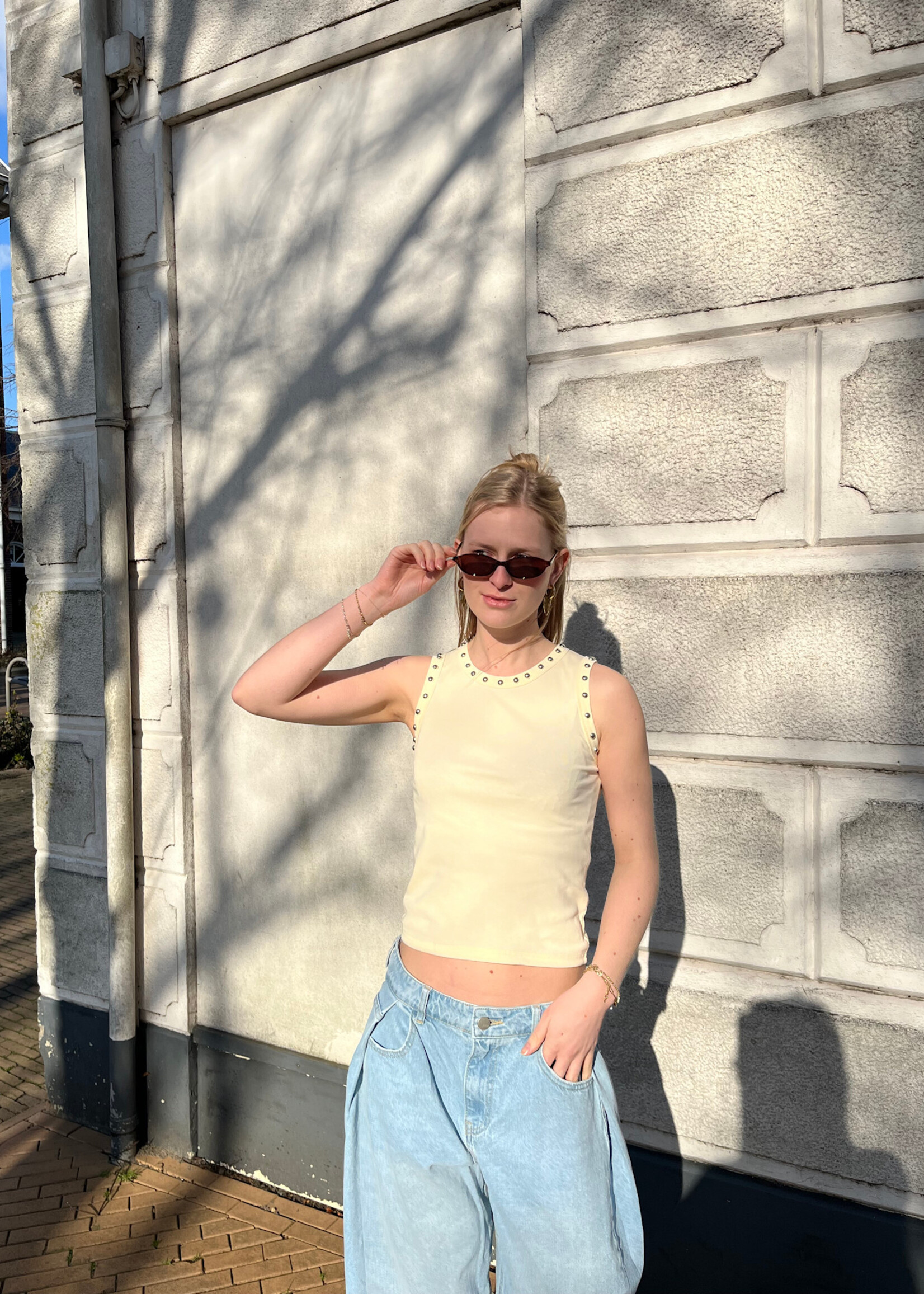 Flo Boutique Top Studs Jenna Yellow