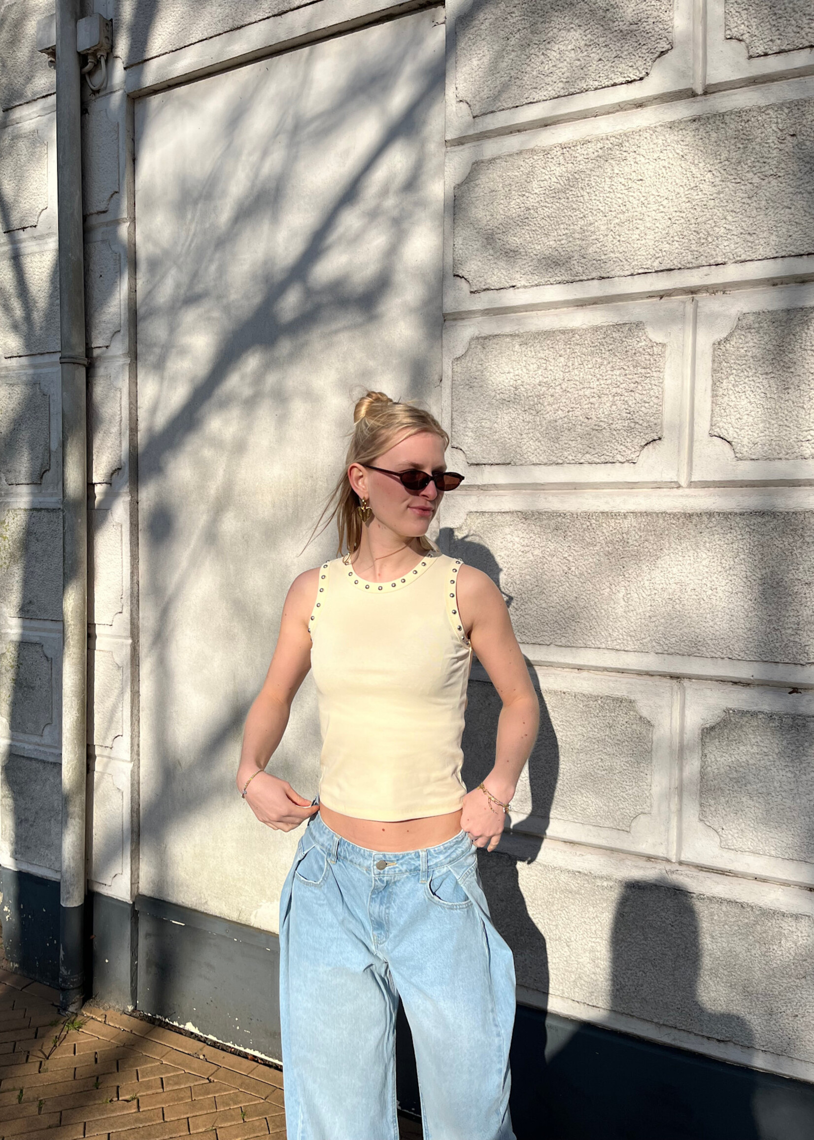 Flo Boutique Top Studs Jenna Yellow