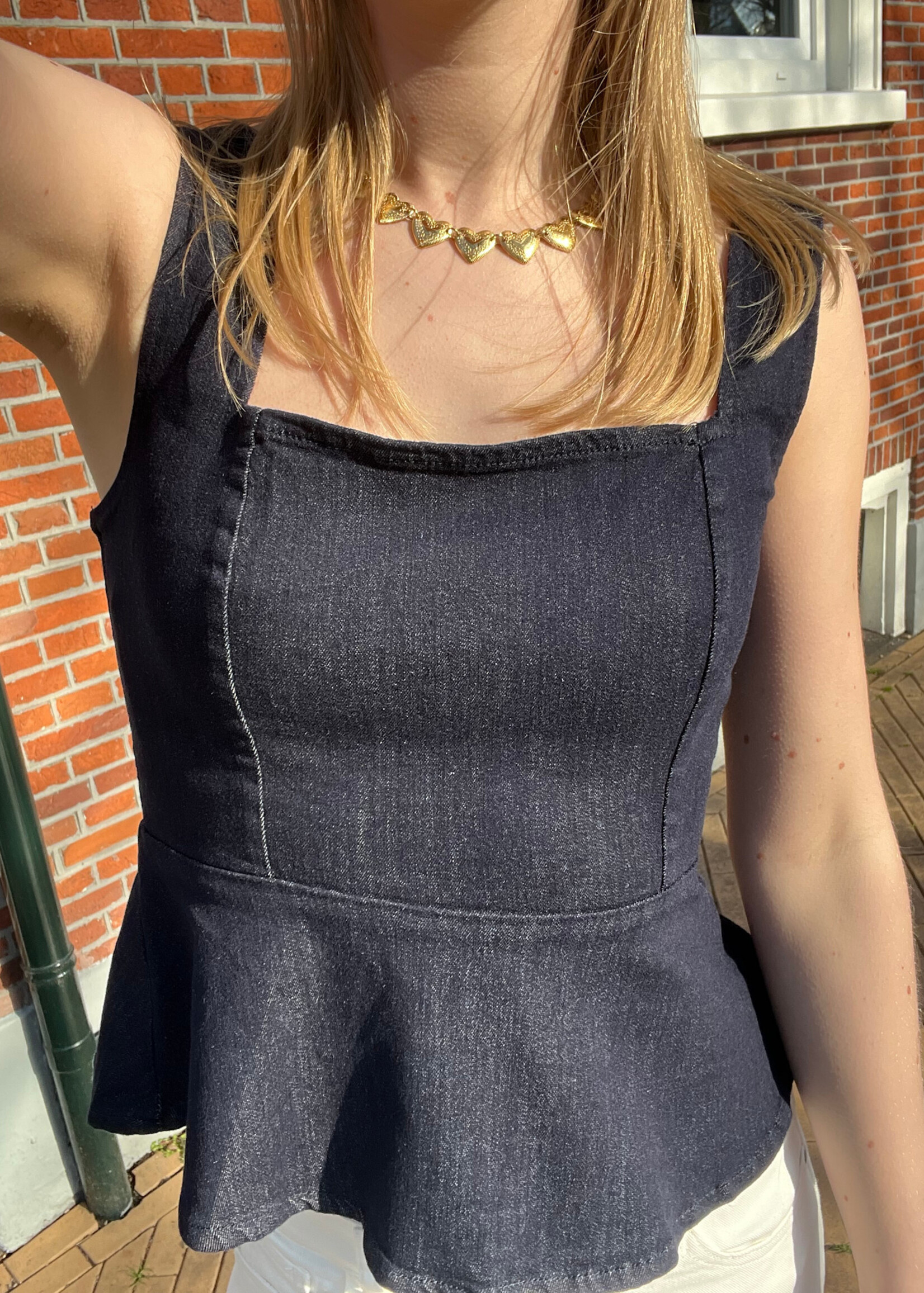 Flo Boutique Peplum jeans top Bobbi