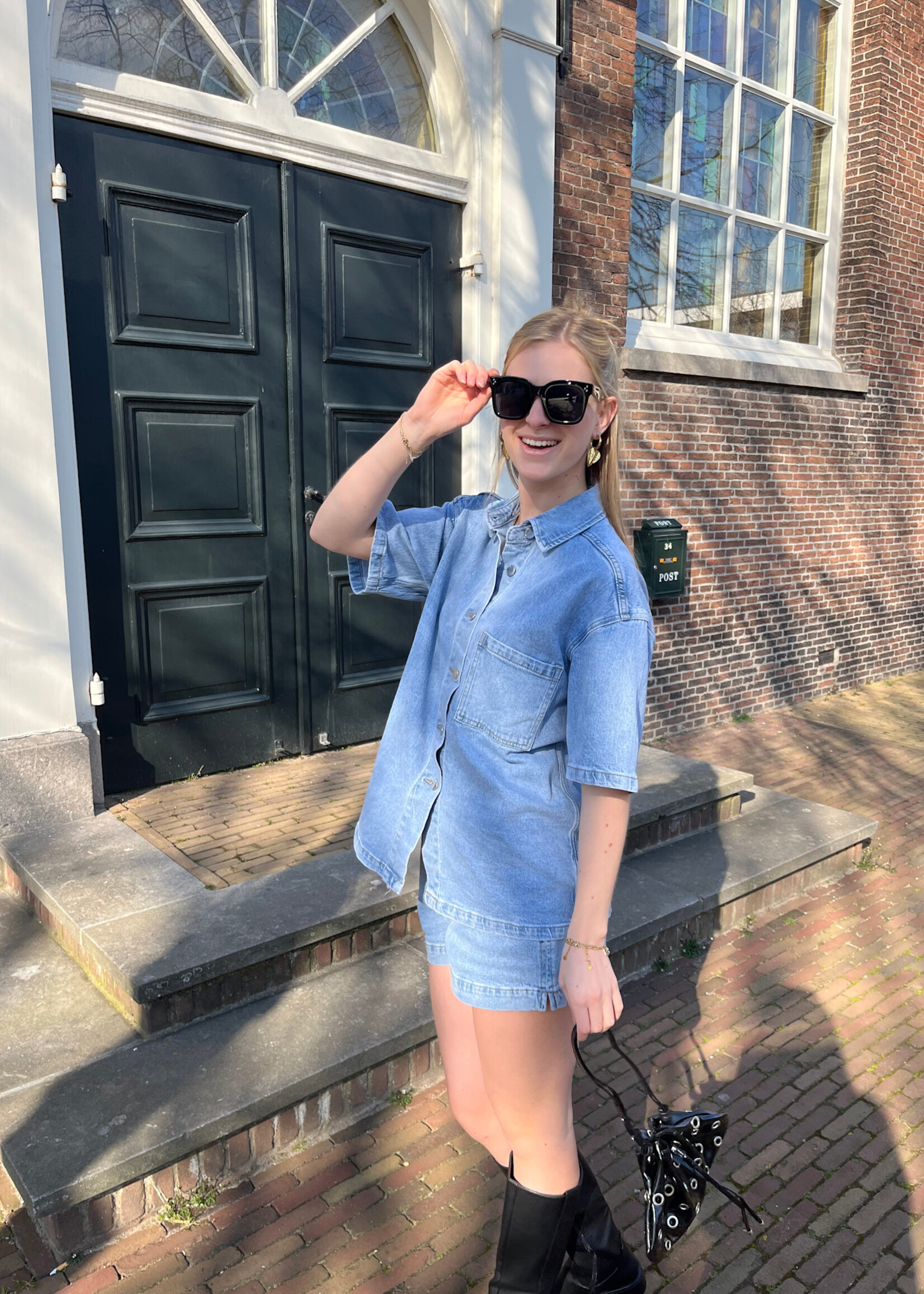 Flo Boutique Jeans top Nena Blue