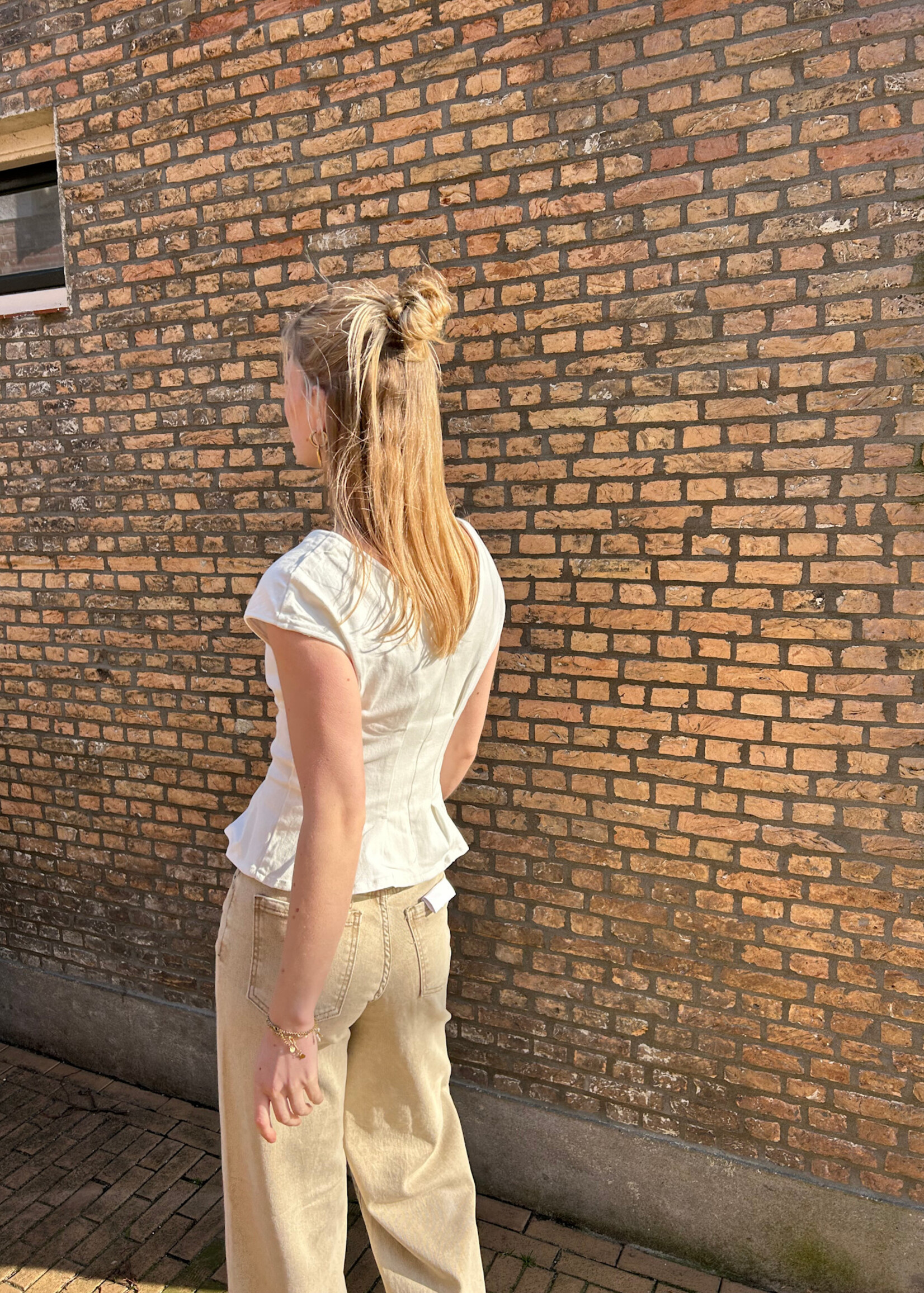 Flo Boutique Denim Top Jaylinn Off-White