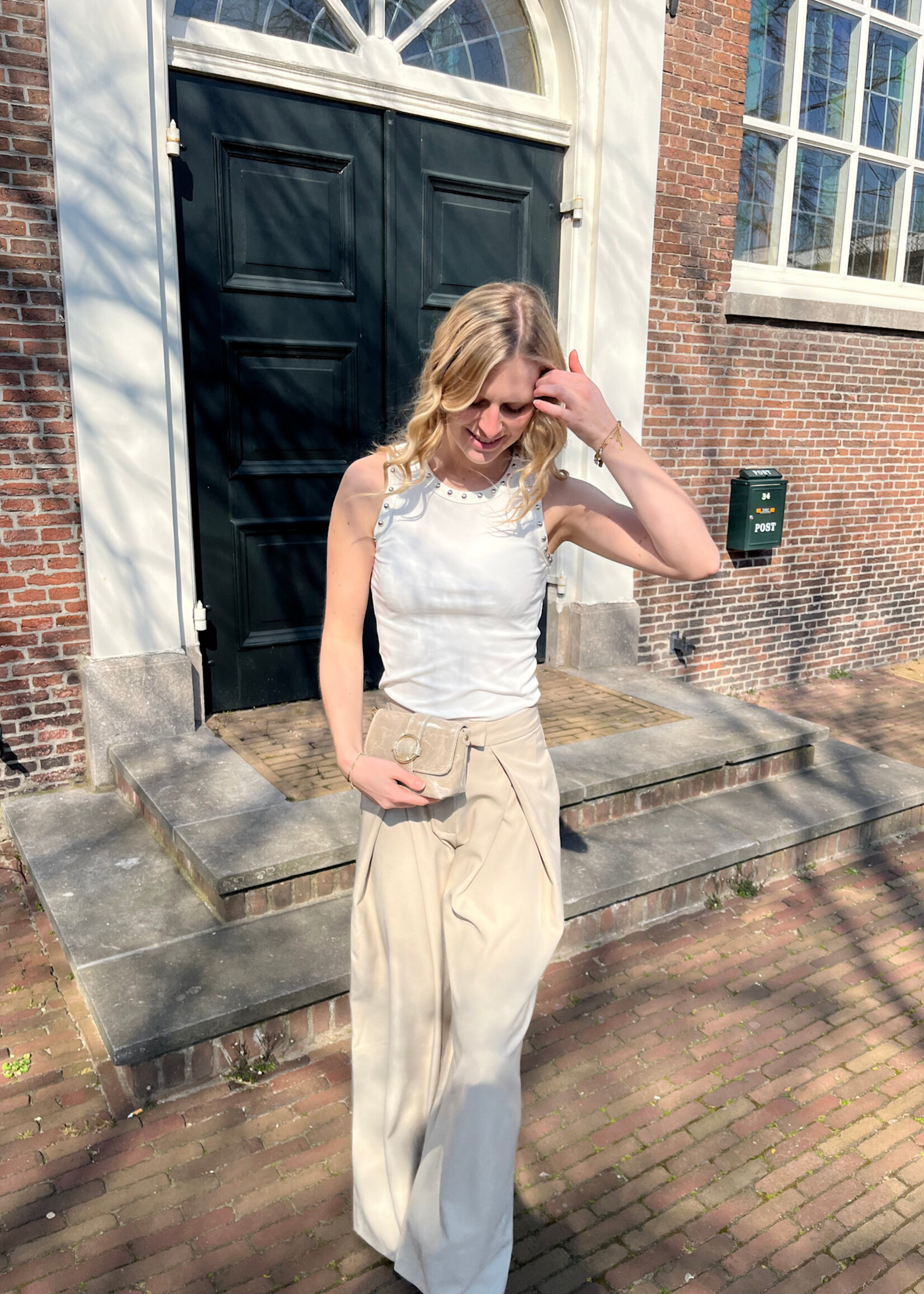 Flo Boutique Top Studs Jenna White