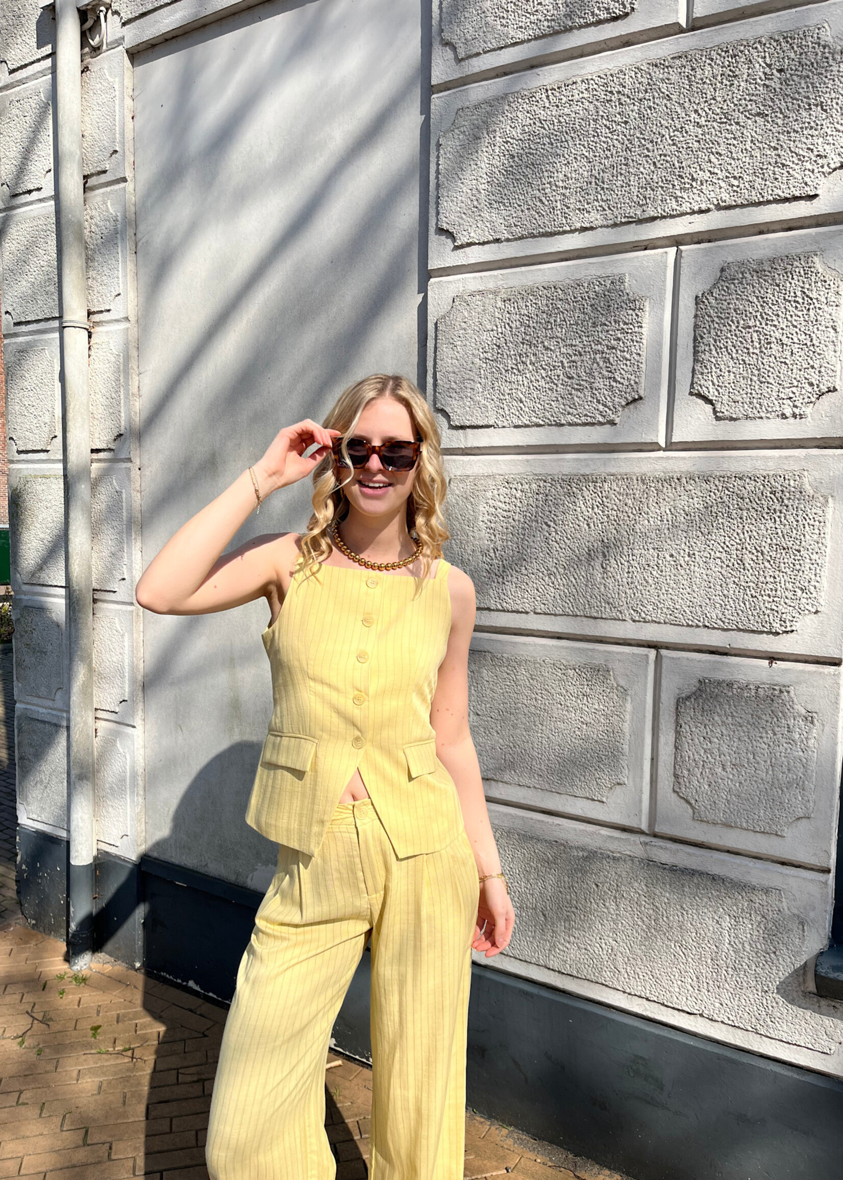 Flo Boutique Broek Ciana Yellow