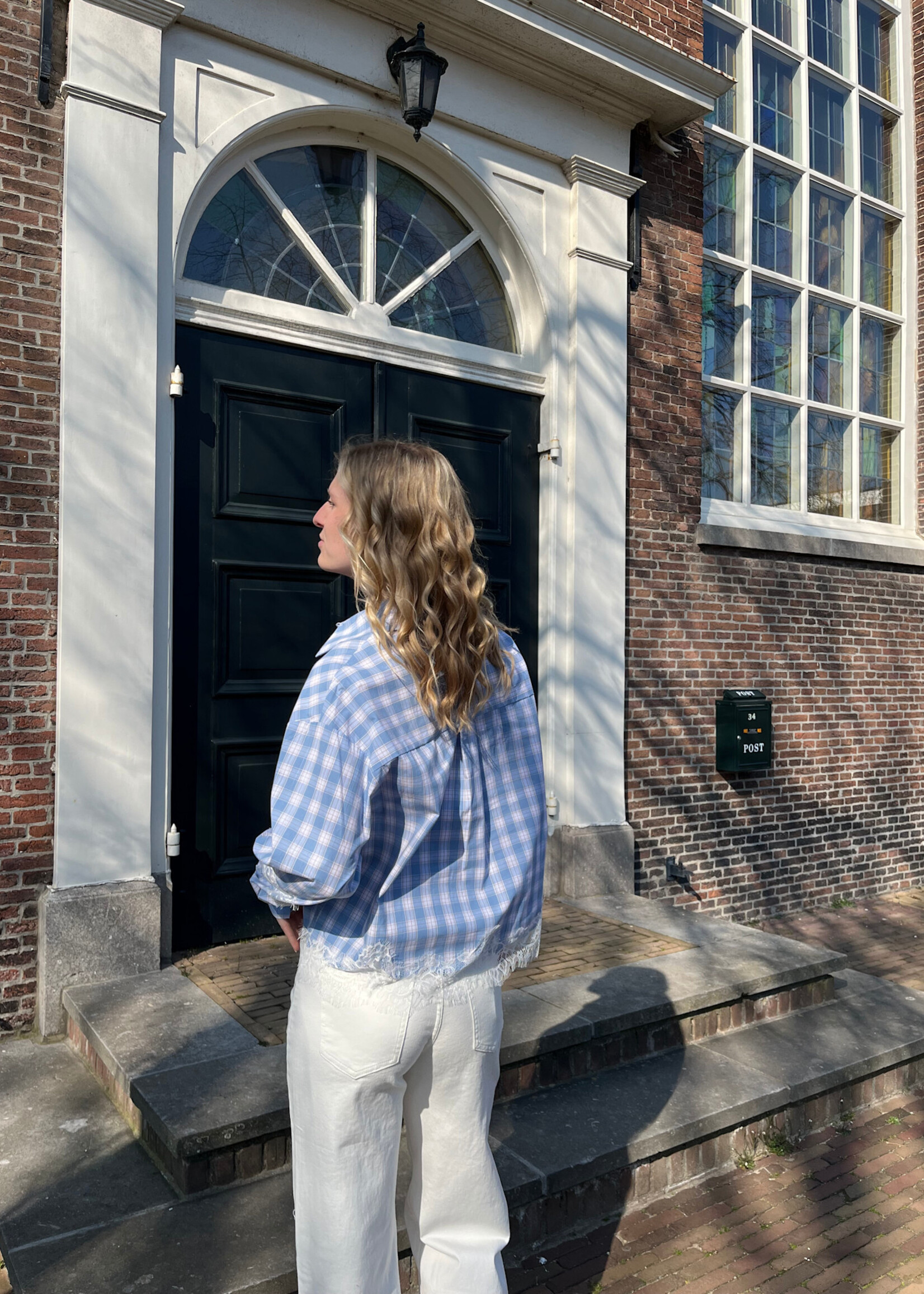 Flo Boutique Blouse Elena Blue Lace