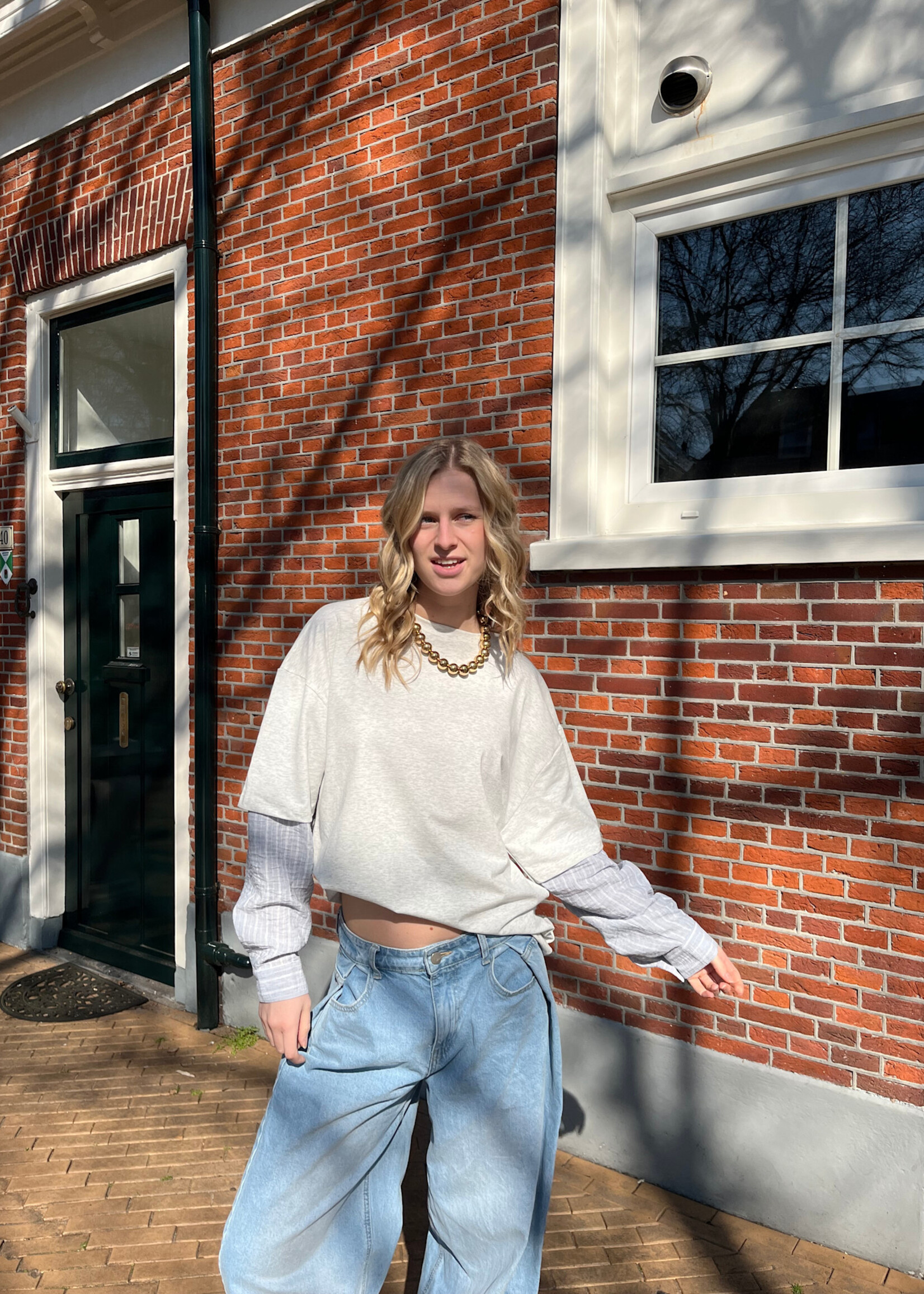 Flo Boutique Top Filo Light Grey