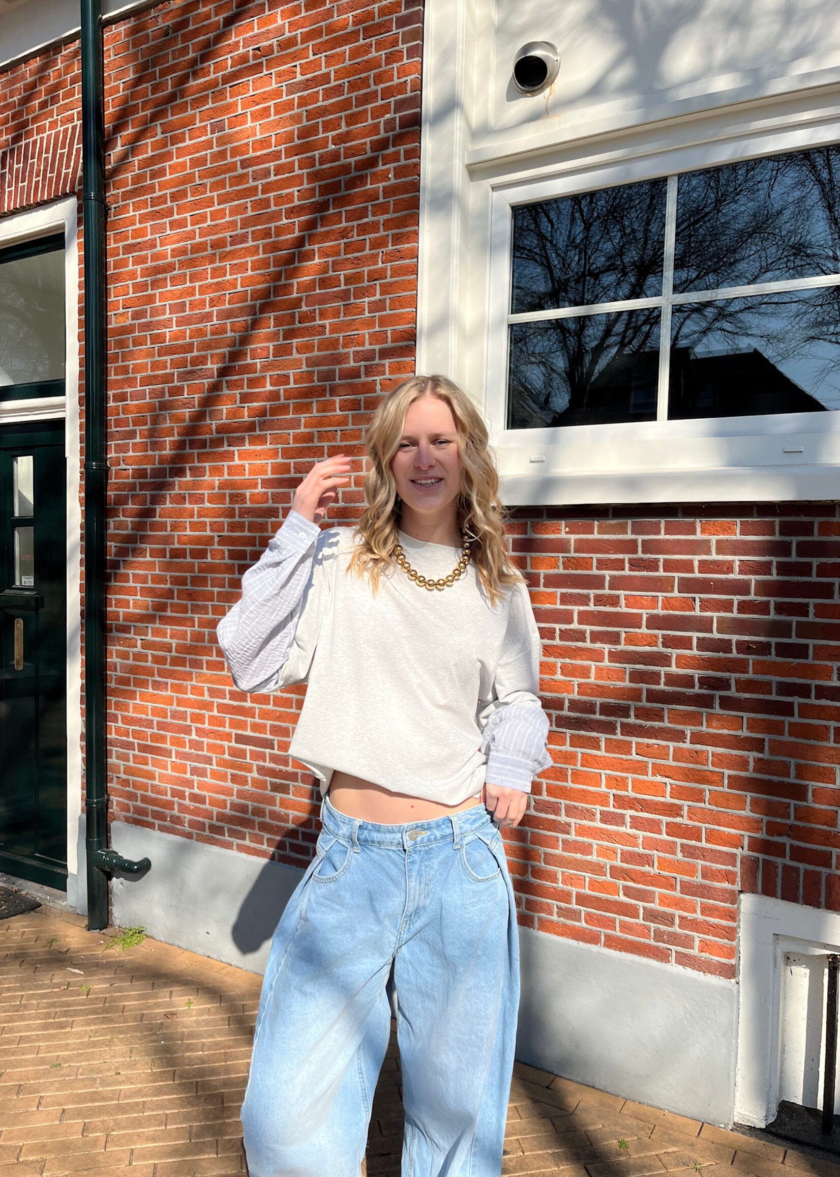 Flo Boutique Top Filo Light Grey