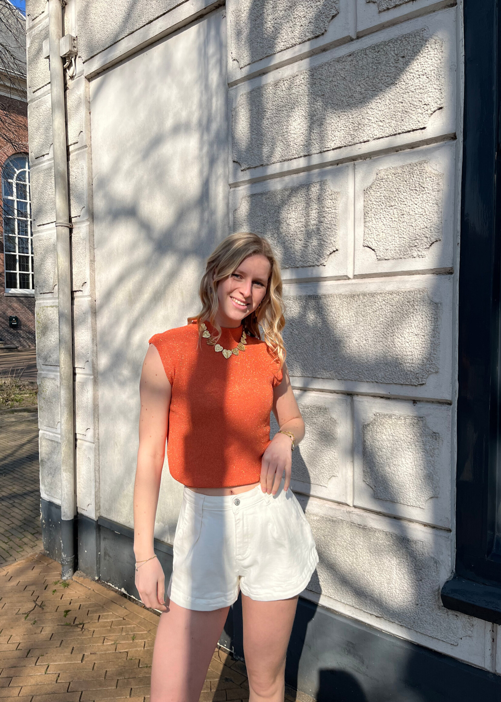 Flo Boutique Top Lily Lurex Orange