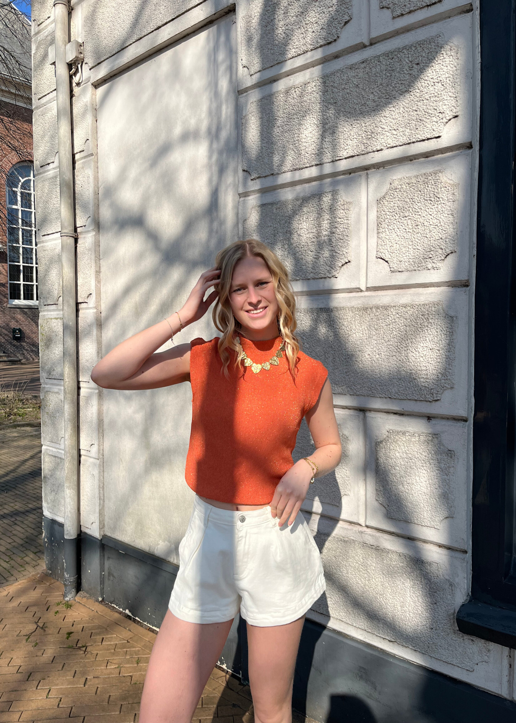 Flo Boutique Top Lily Lurex Orange