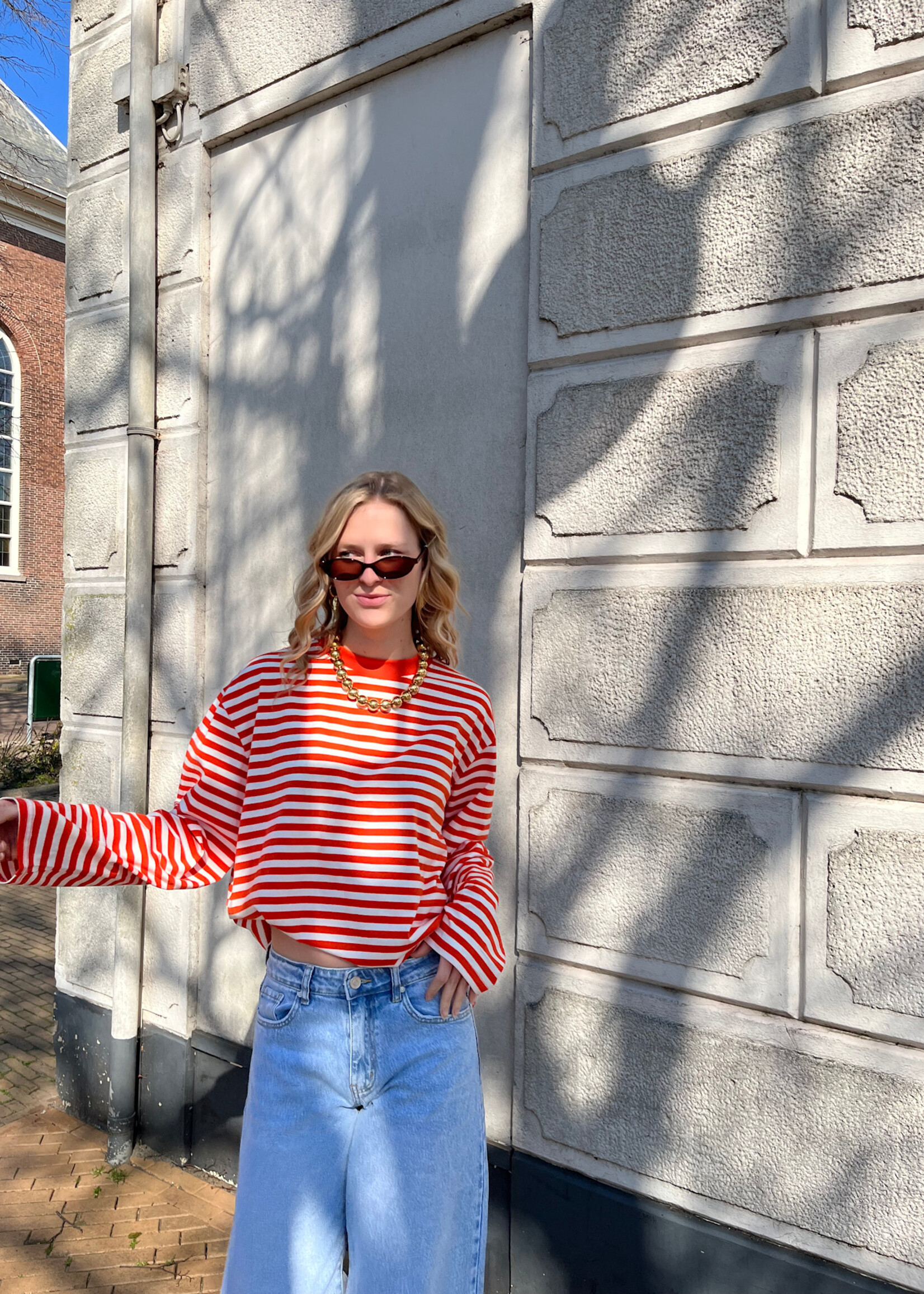 Flo Boutique Long sleeve Fiore Stripe Orange