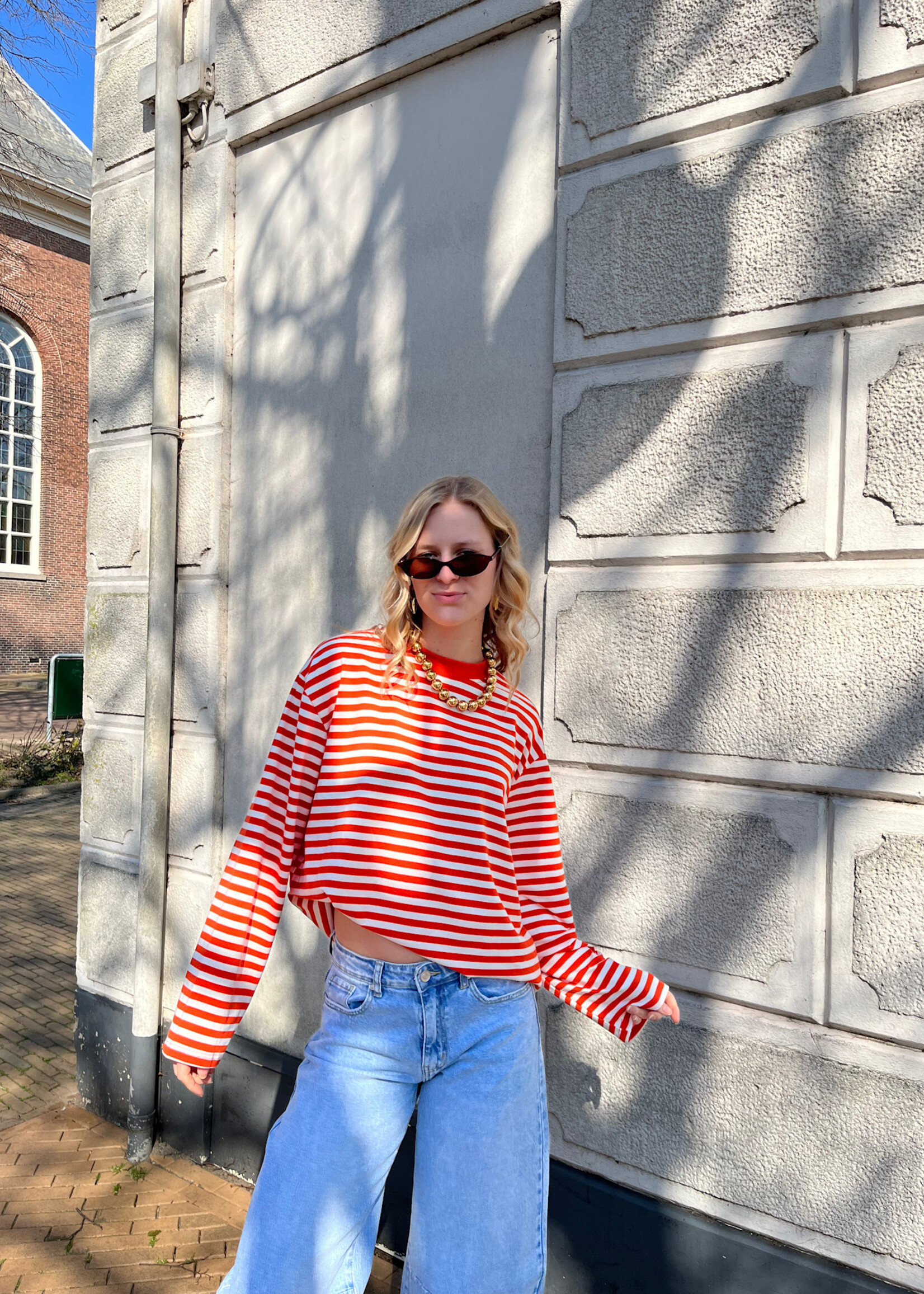 Flo Boutique Long sleeve Fiore Stripe Orange