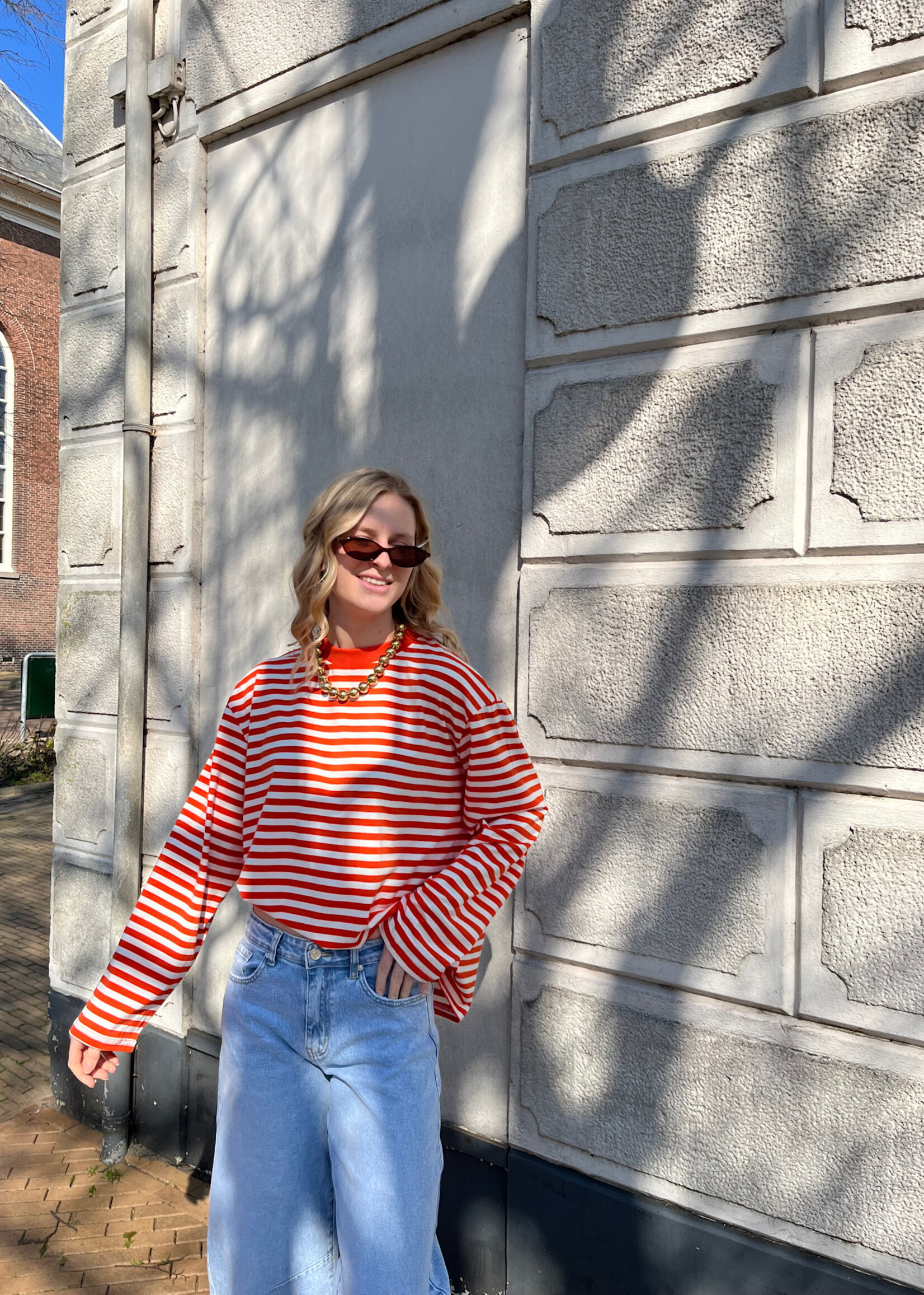 Flo Boutique Long sleeve Fiore Stripe Orange