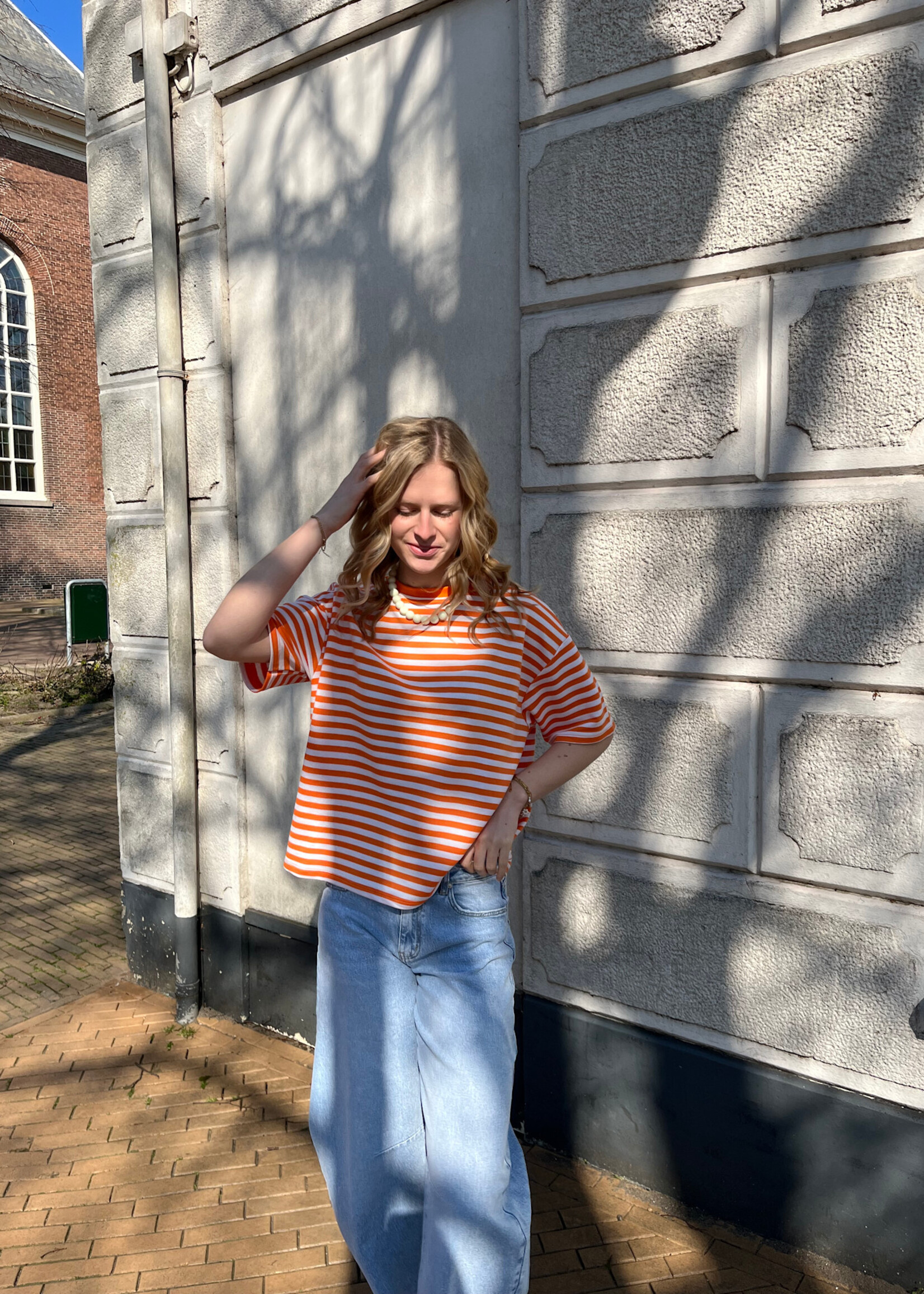 Flo Boutique Tee Fiona Stripe Orange