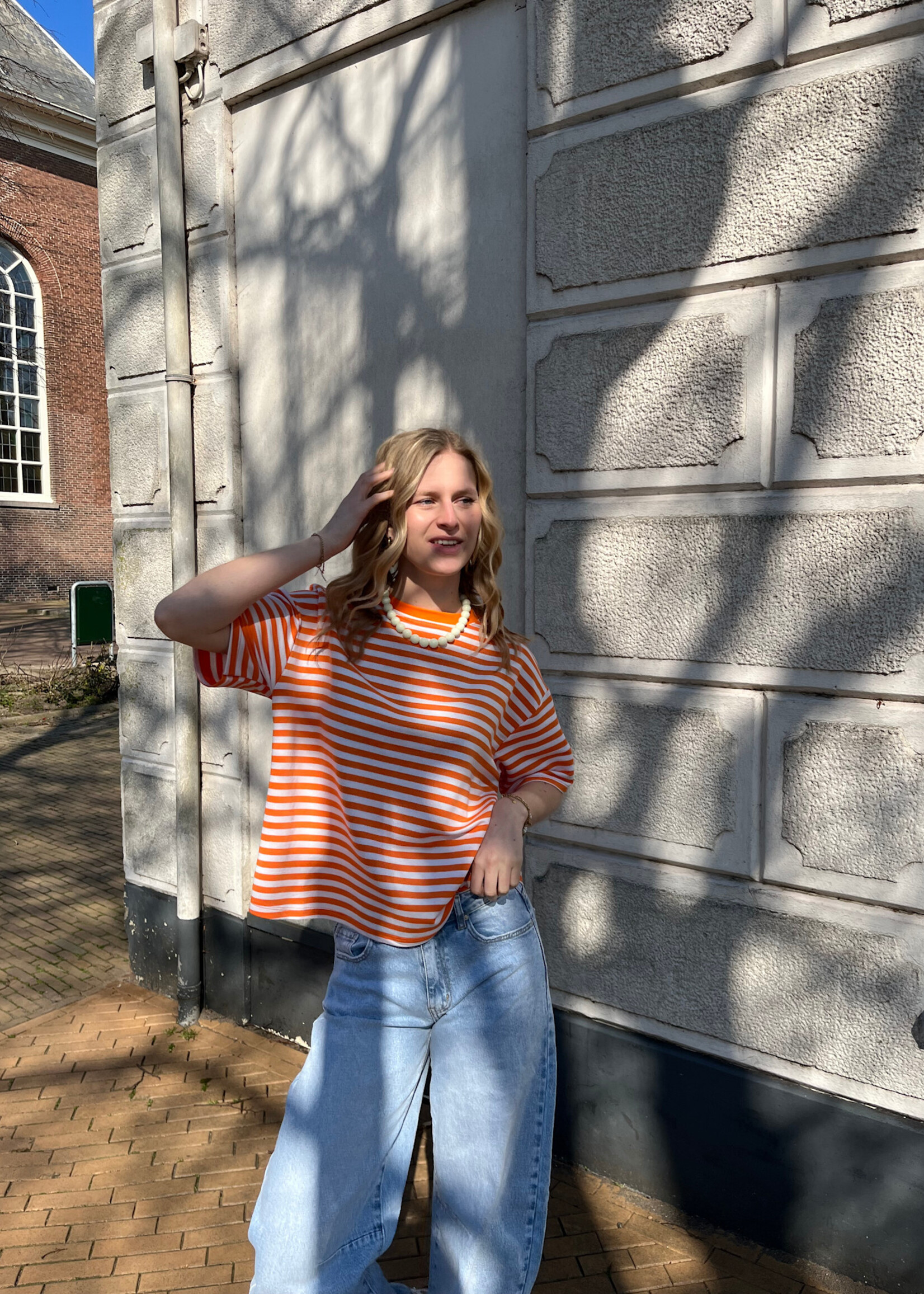 Flo Boutique Tee Fiona Stripe Orange