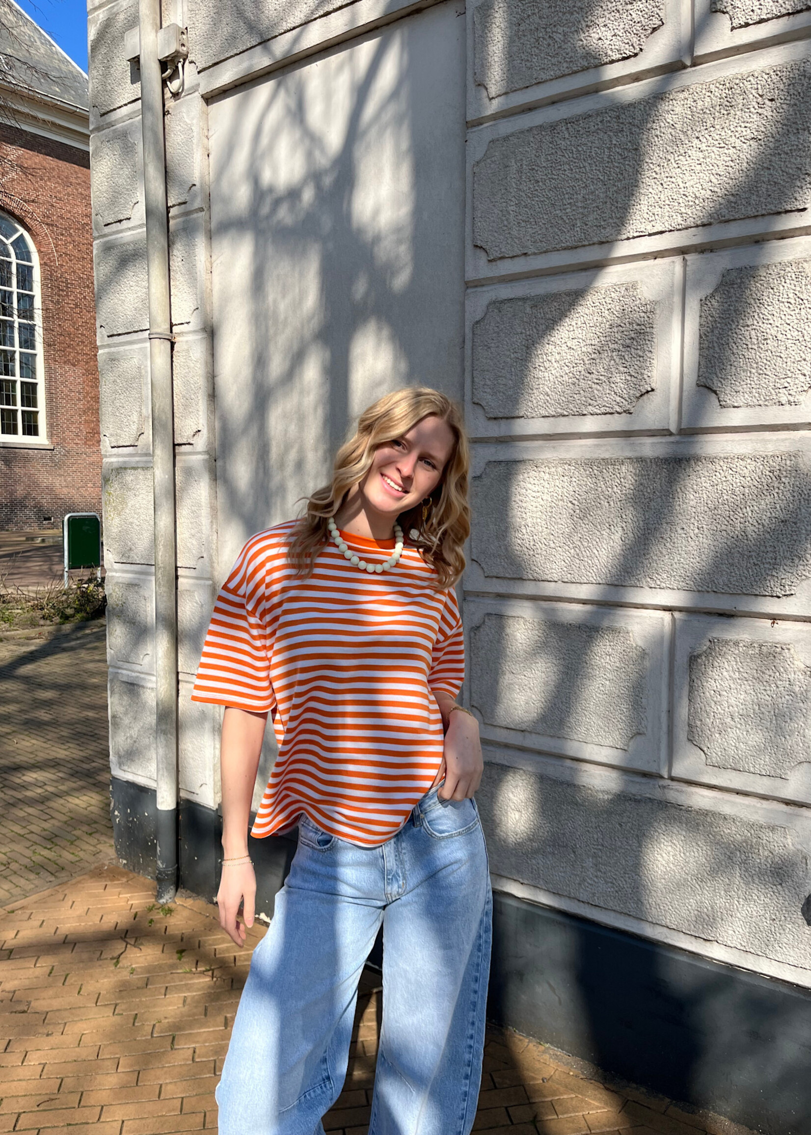 Flo Boutique Tee Fiona Stripe Orange